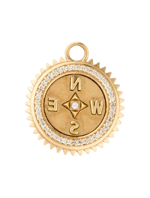 FoundRae 18K Diamond Compass Mini Medallion