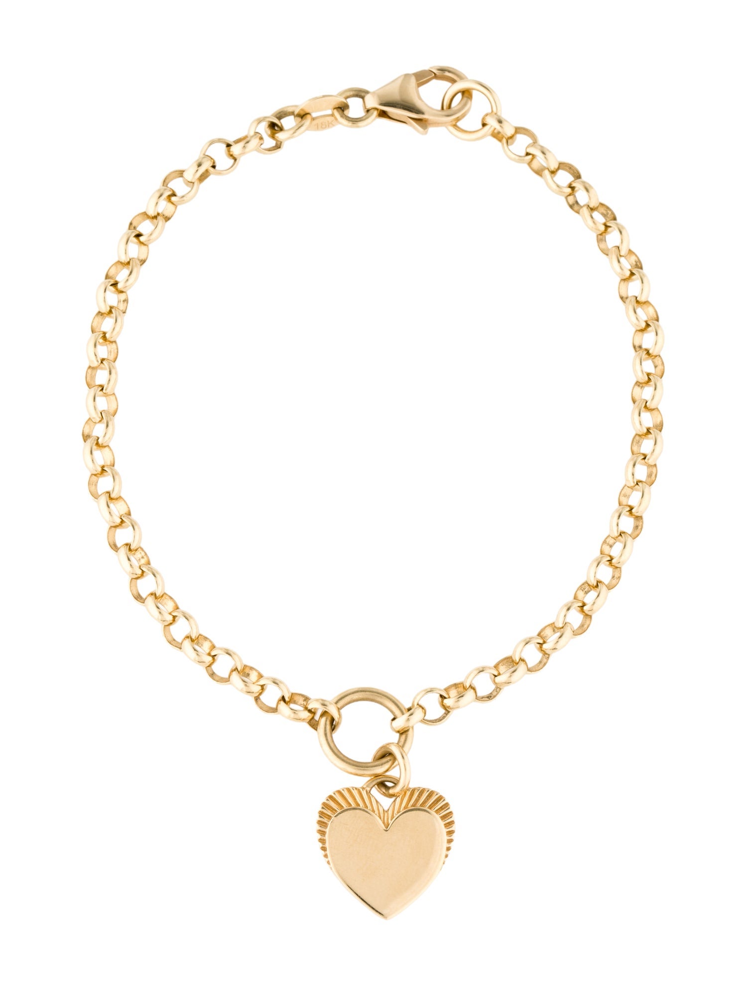 FoundRae 18K Heart Charm Bracelet
