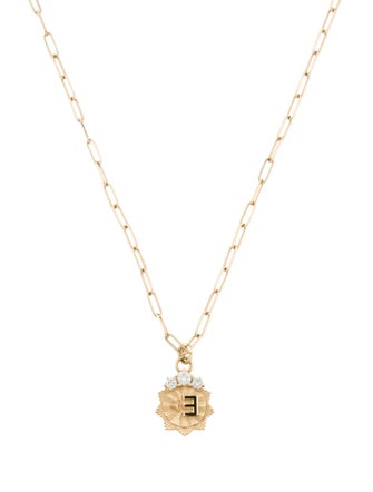 FoundRae 18K Diamond & Enamel New Beginnings Internal Compass Pendant w/ 14K Unbranded Chain