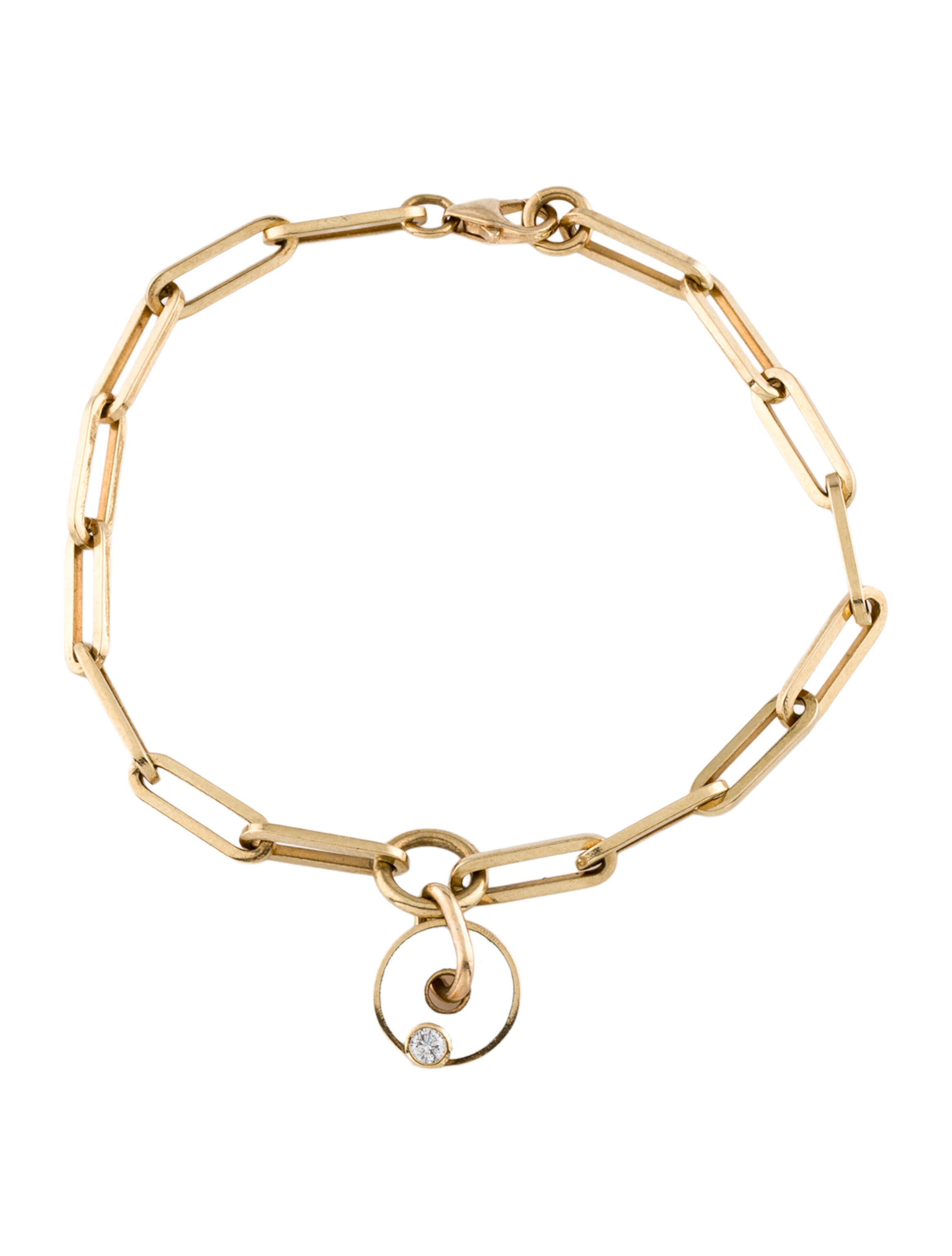 FoundRae 18K Disk Classis FOB Clip Chain Bracelet