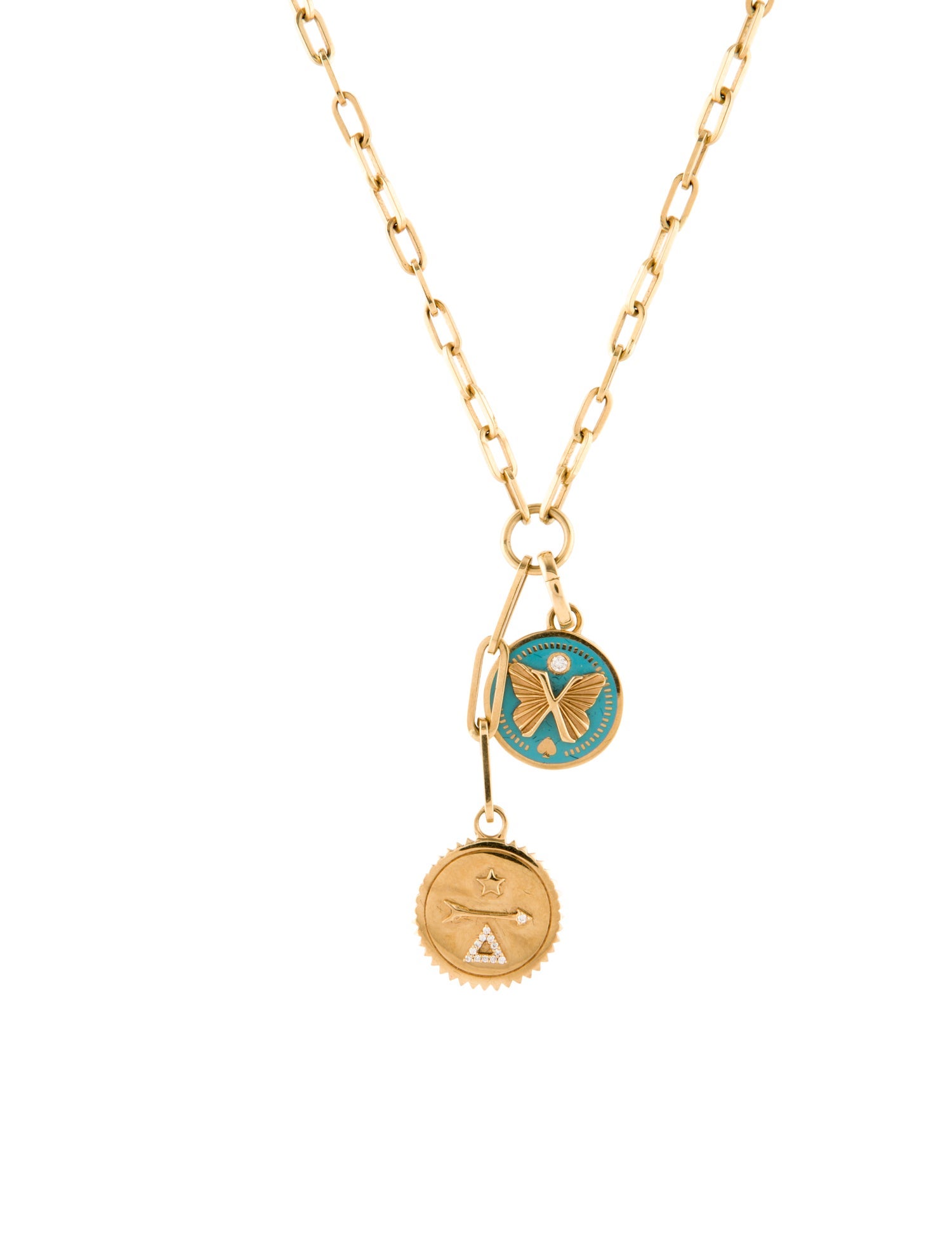FoundRae 18K Diamond & Enamel 'Dream & Reverie' Pendant Necklace