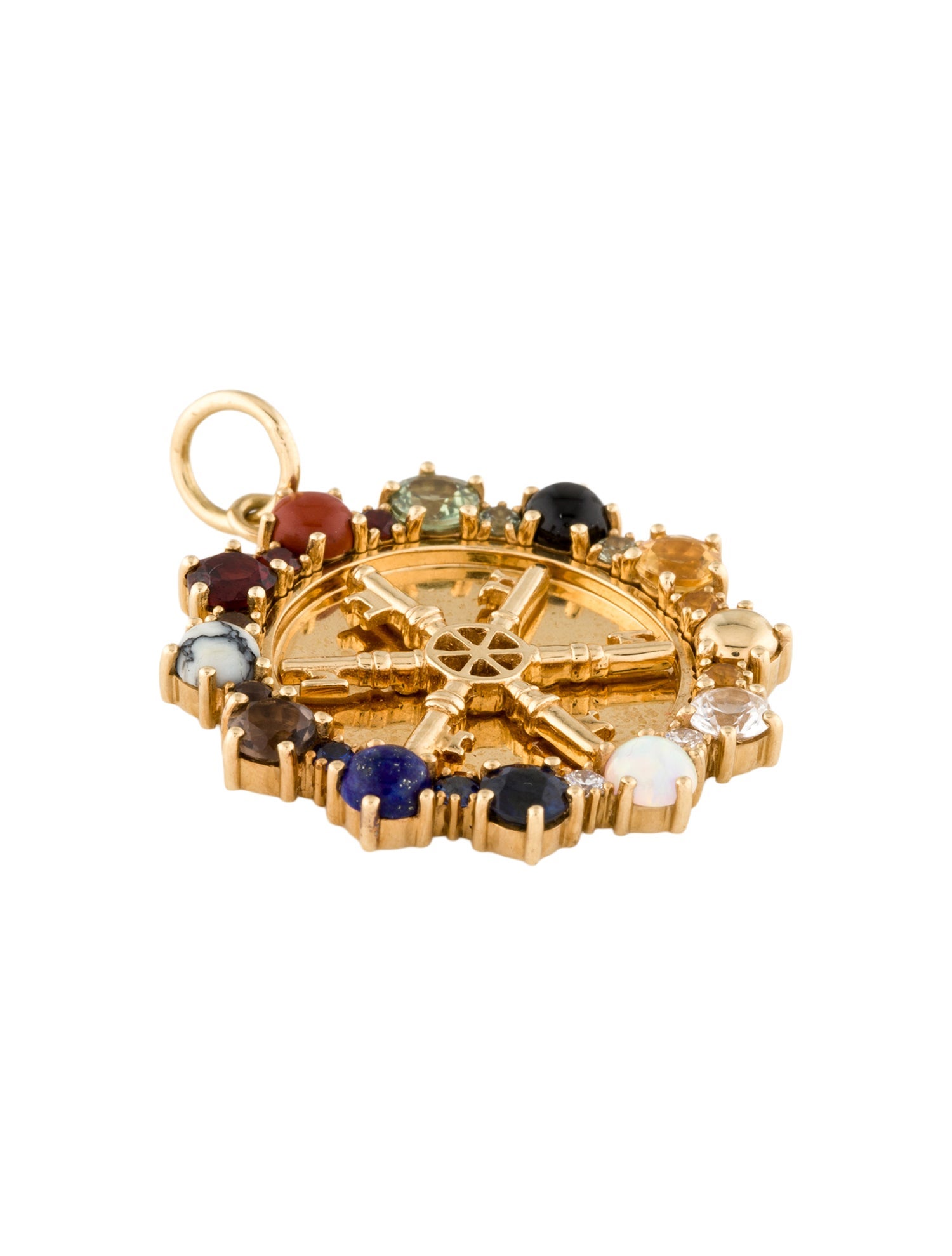 FoundRae 18K Multi-Stone Large Aether Medallion Pendant