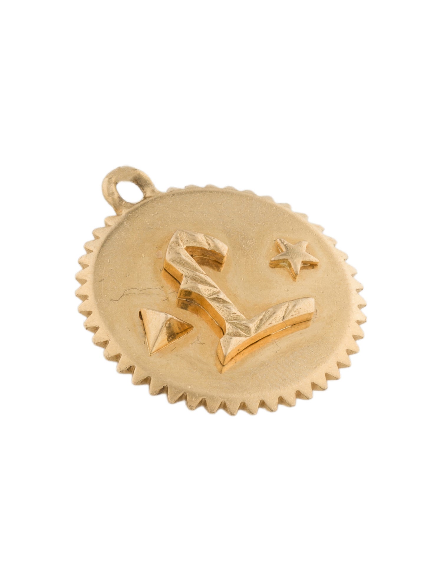 FoundRae 18K Alphabet 'L' Circle Charm