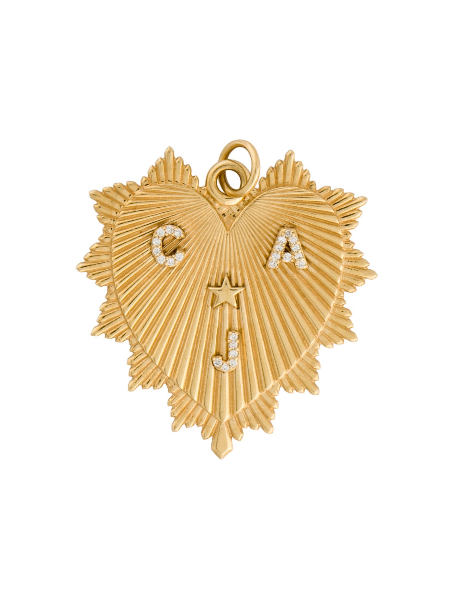 FoundRae 18K Diamond Heart Love Token Oversized Medallion