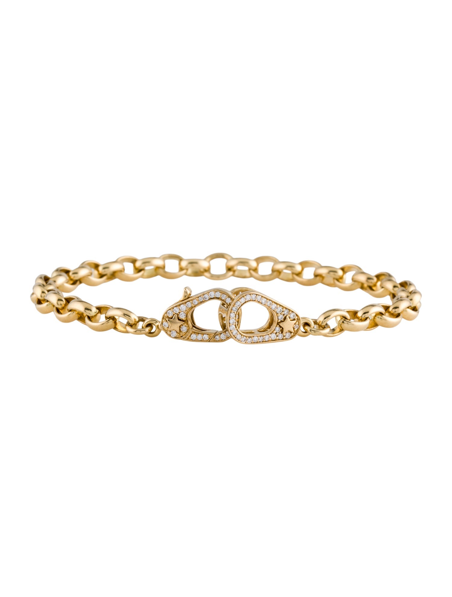 FoundRae 18K Diamond Sister Hook Medium Belcher Bracelet