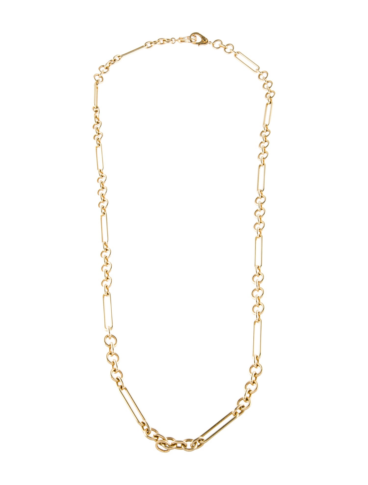FoundRae 18K Sister Hook Midsized Mixed Clip Chain Necklace w/Oval Annex Link