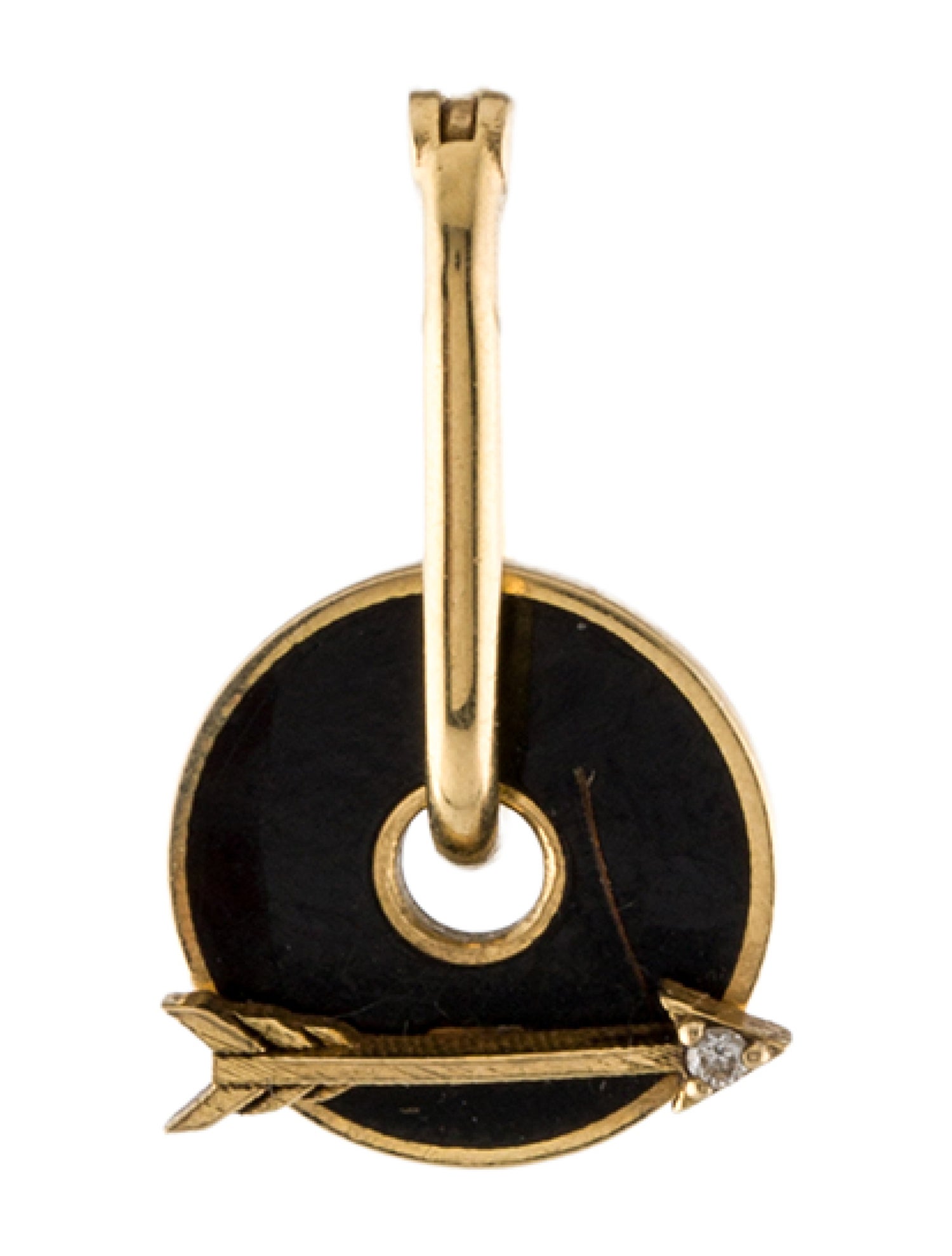 FoundRae 18K Enamel & Diamond Arrow Drop Single Earring