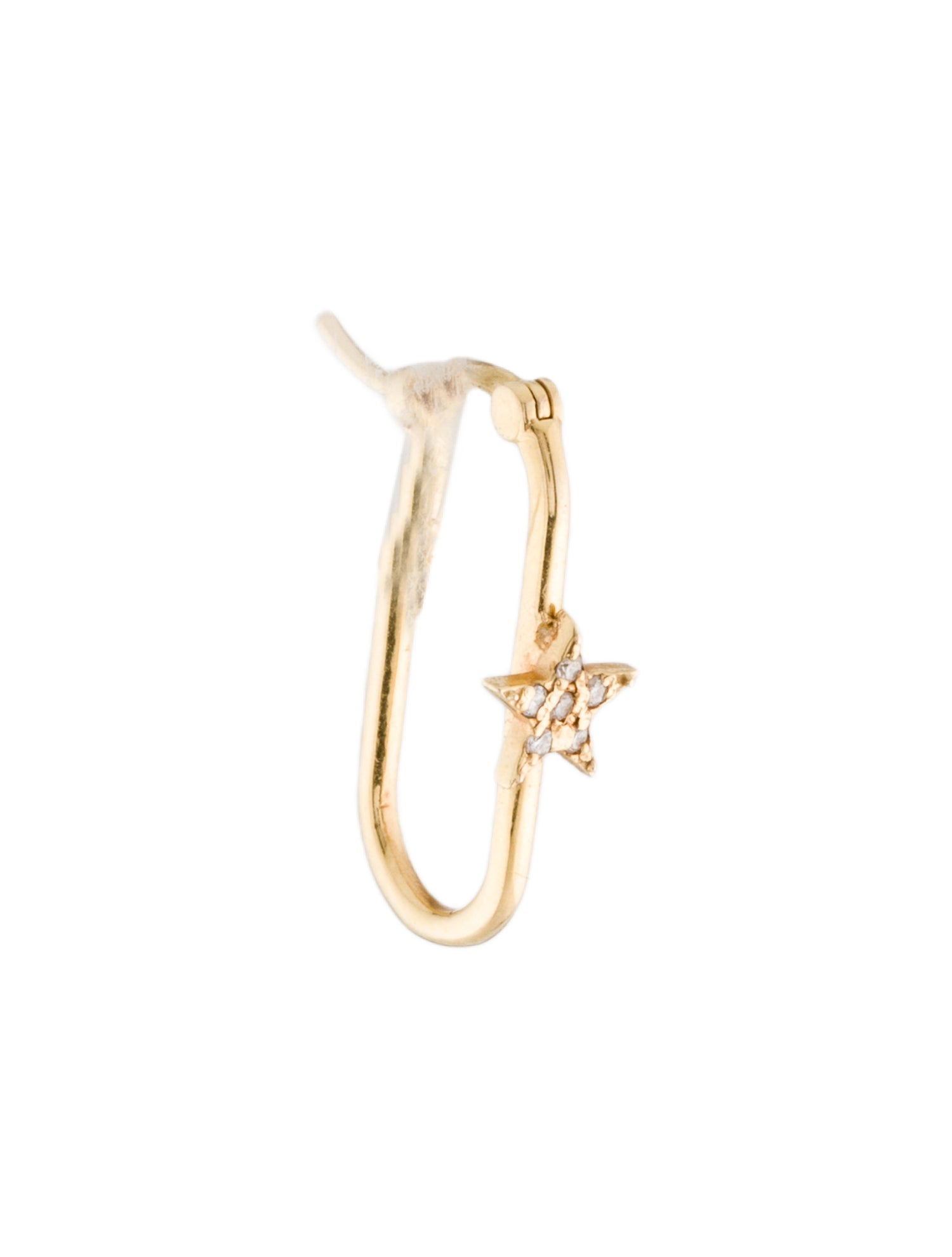 FoundRae 18K Diamond Star FOB Single Hoop Earring