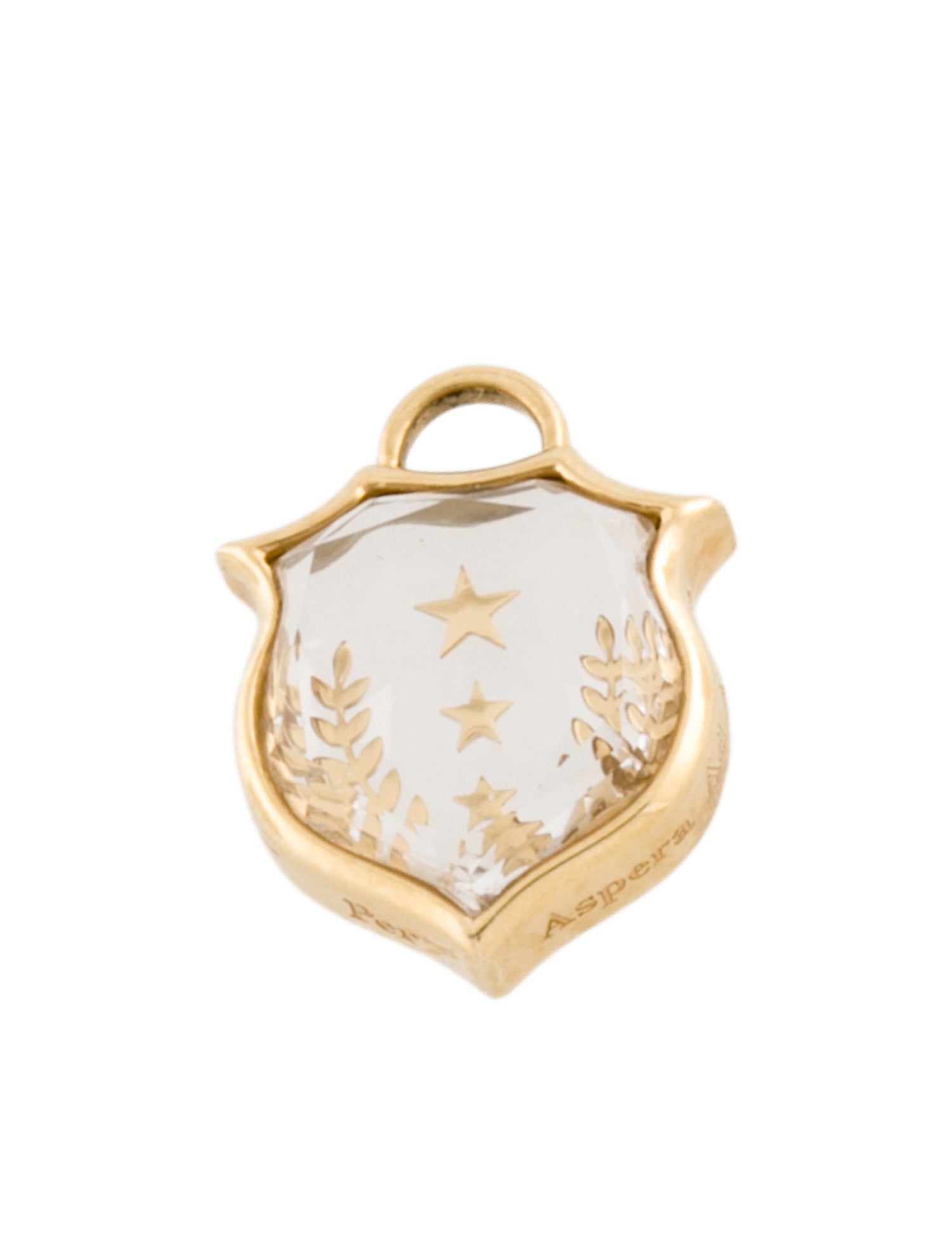 FoundRae 18K Quartz Per Aspera Ad Astra Small Crest Charm