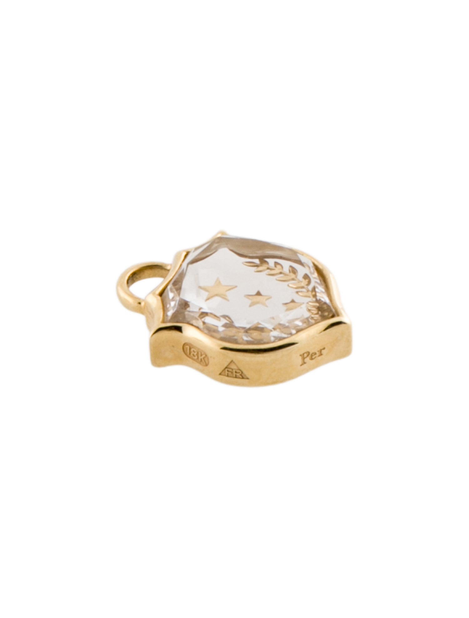 FoundRae 18K Quartz Per Aspera Ad Astra Small Crest Charm