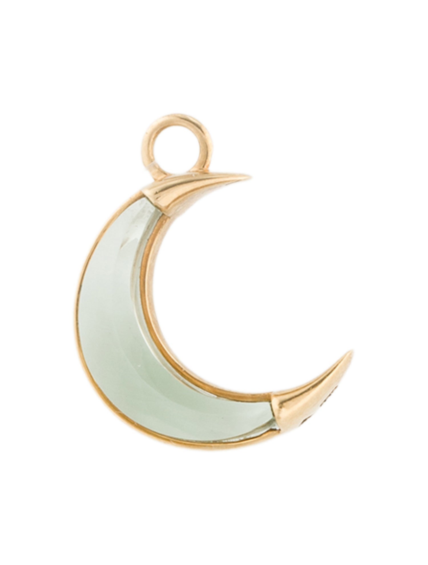 FoundRae 18K Prasiolite Crescent Karma Medallion Pendant