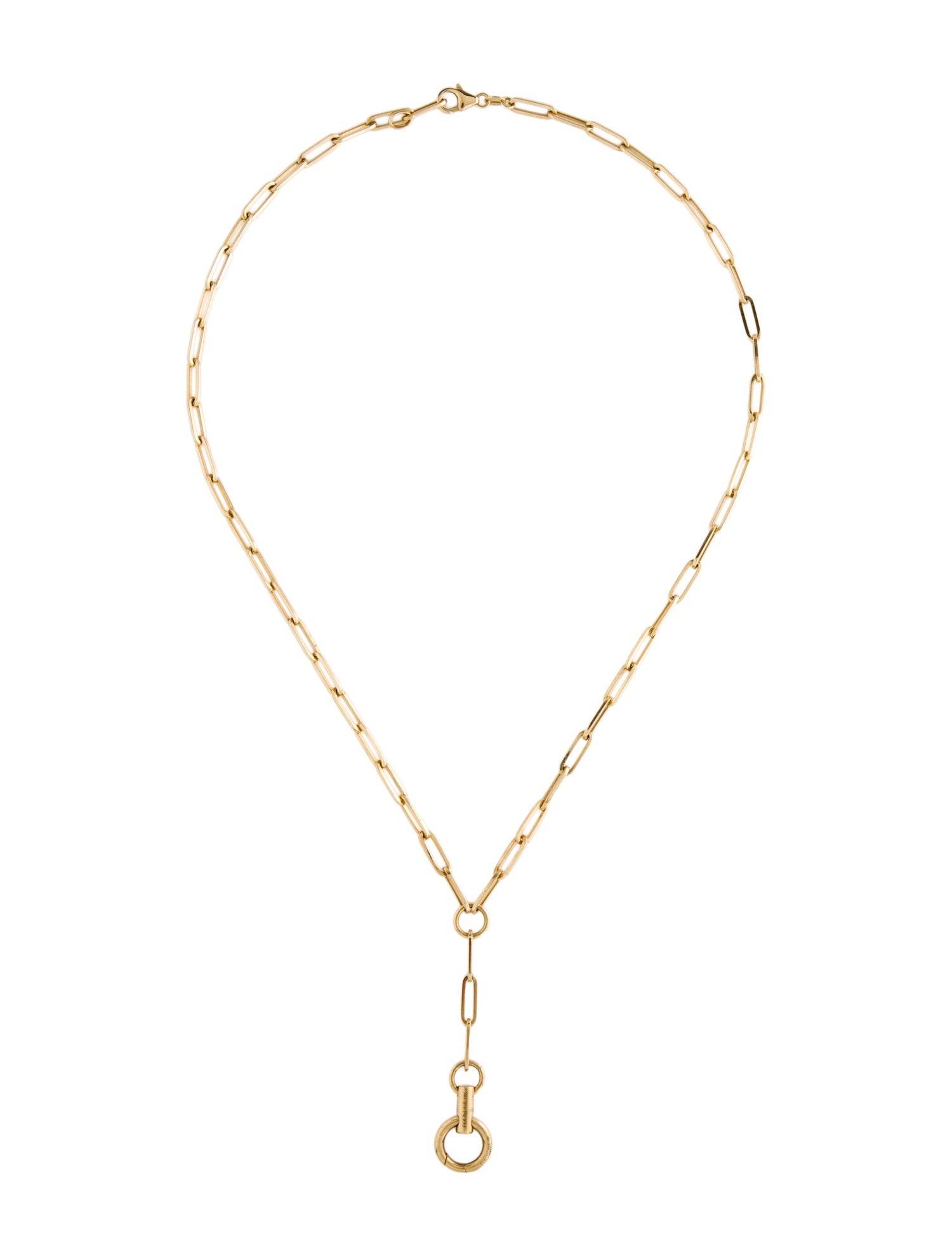 FoundRae 18K Paper Clip Link Clock Weight Necklace