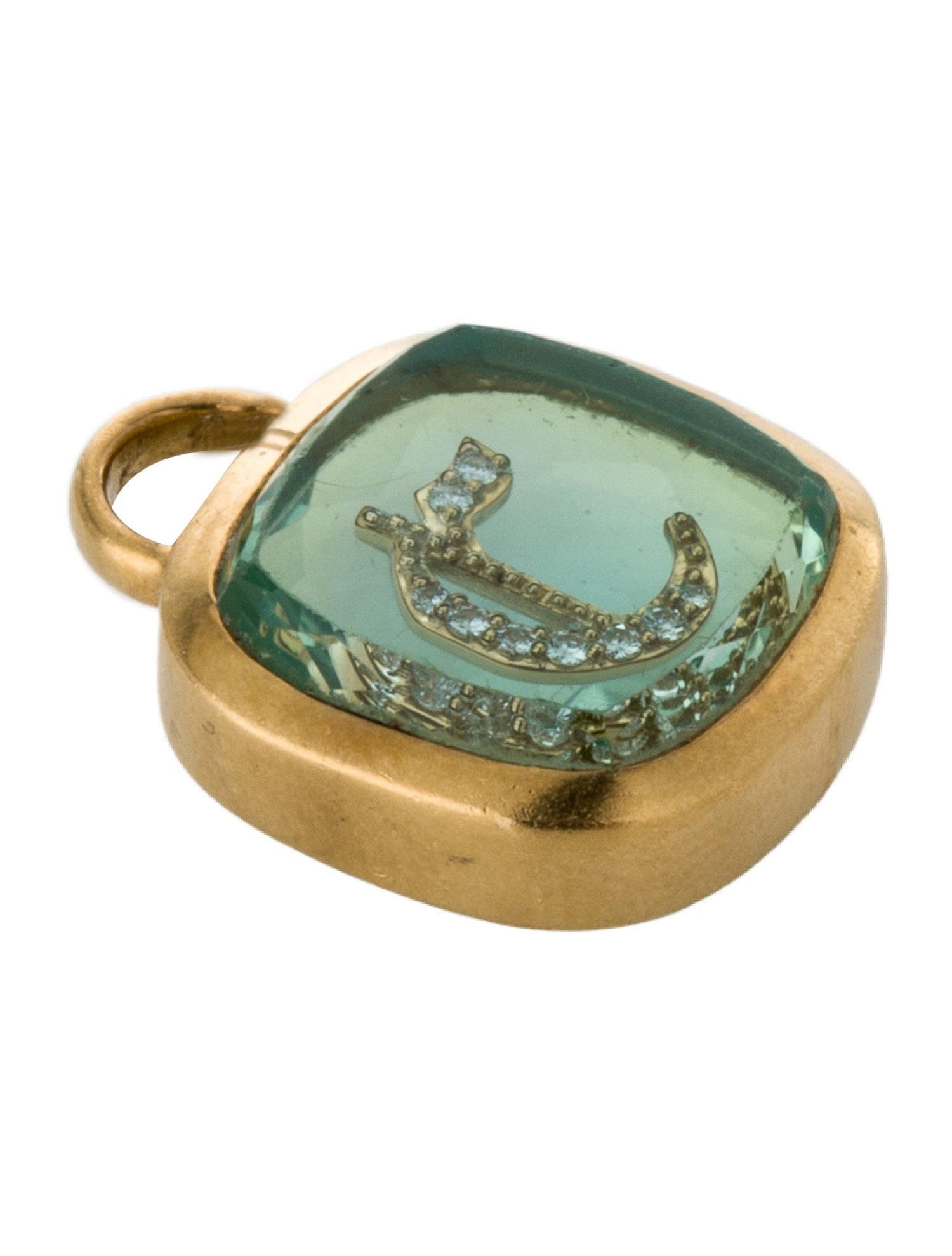 FoundRae 18K Topaz Triplet & Diamond Initial 'C' Pendant