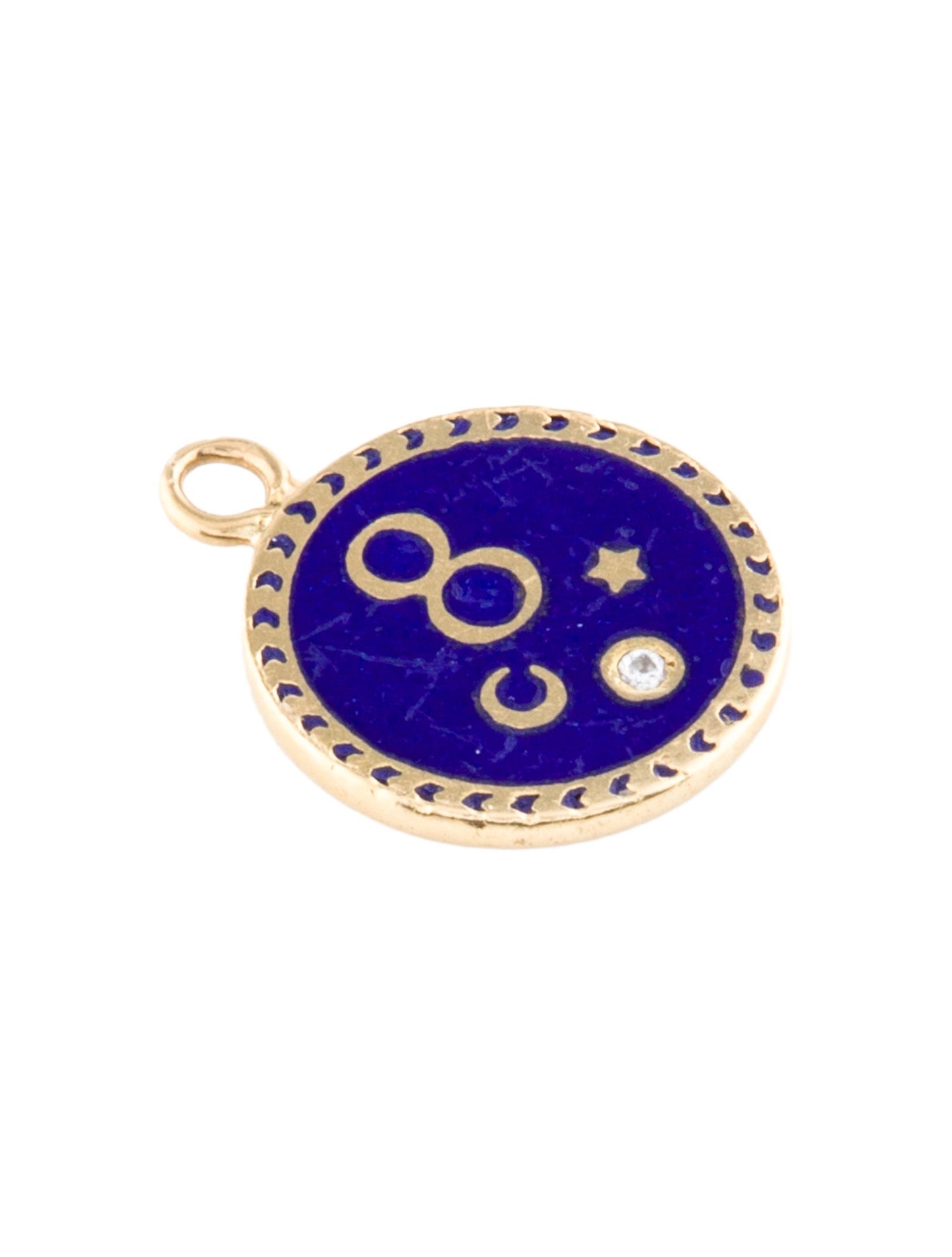 FoundRae 18K Diamond Enamel Karma Pendant
