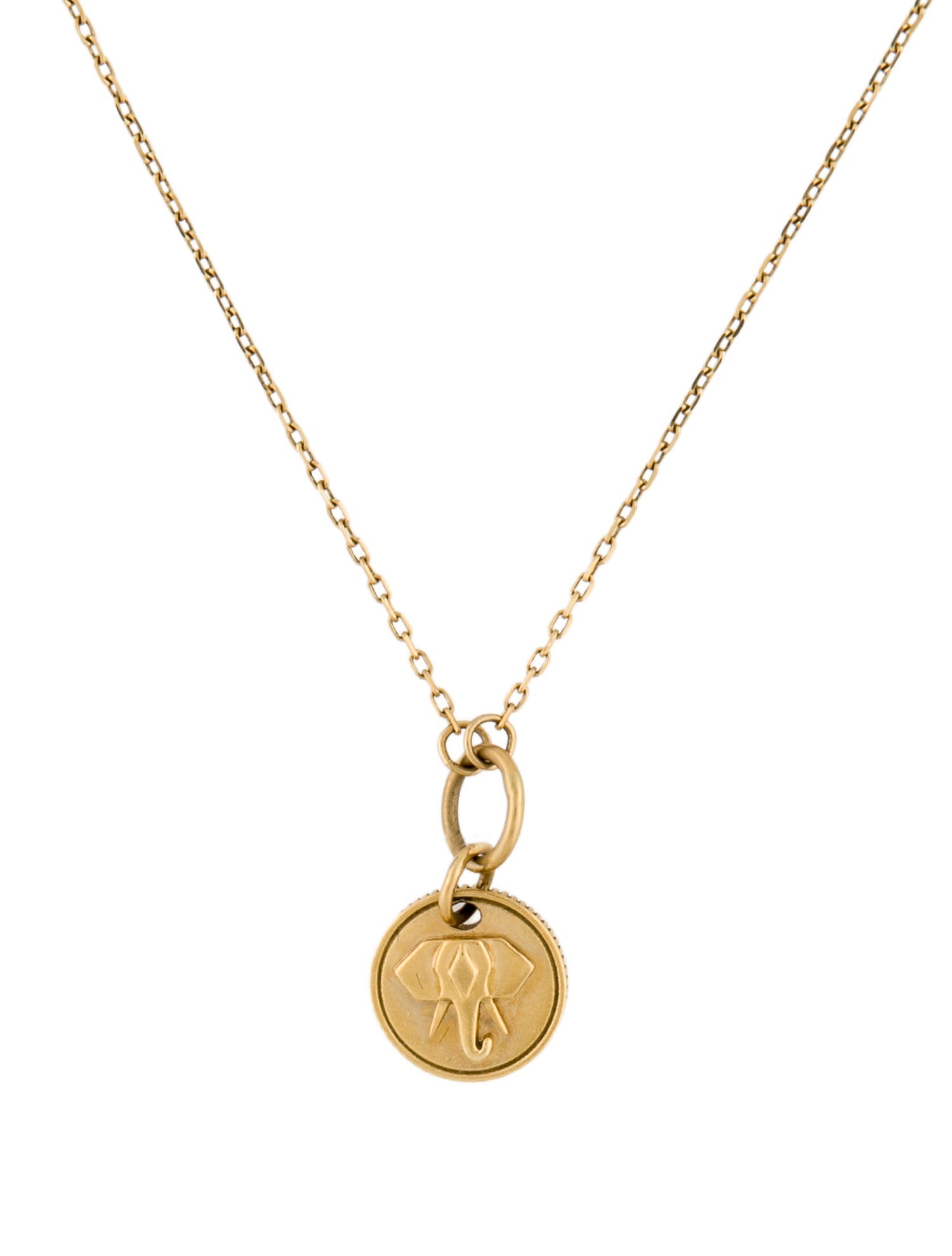 FoundRae 18K Elephant Wisdom Miniature Coin Necklace