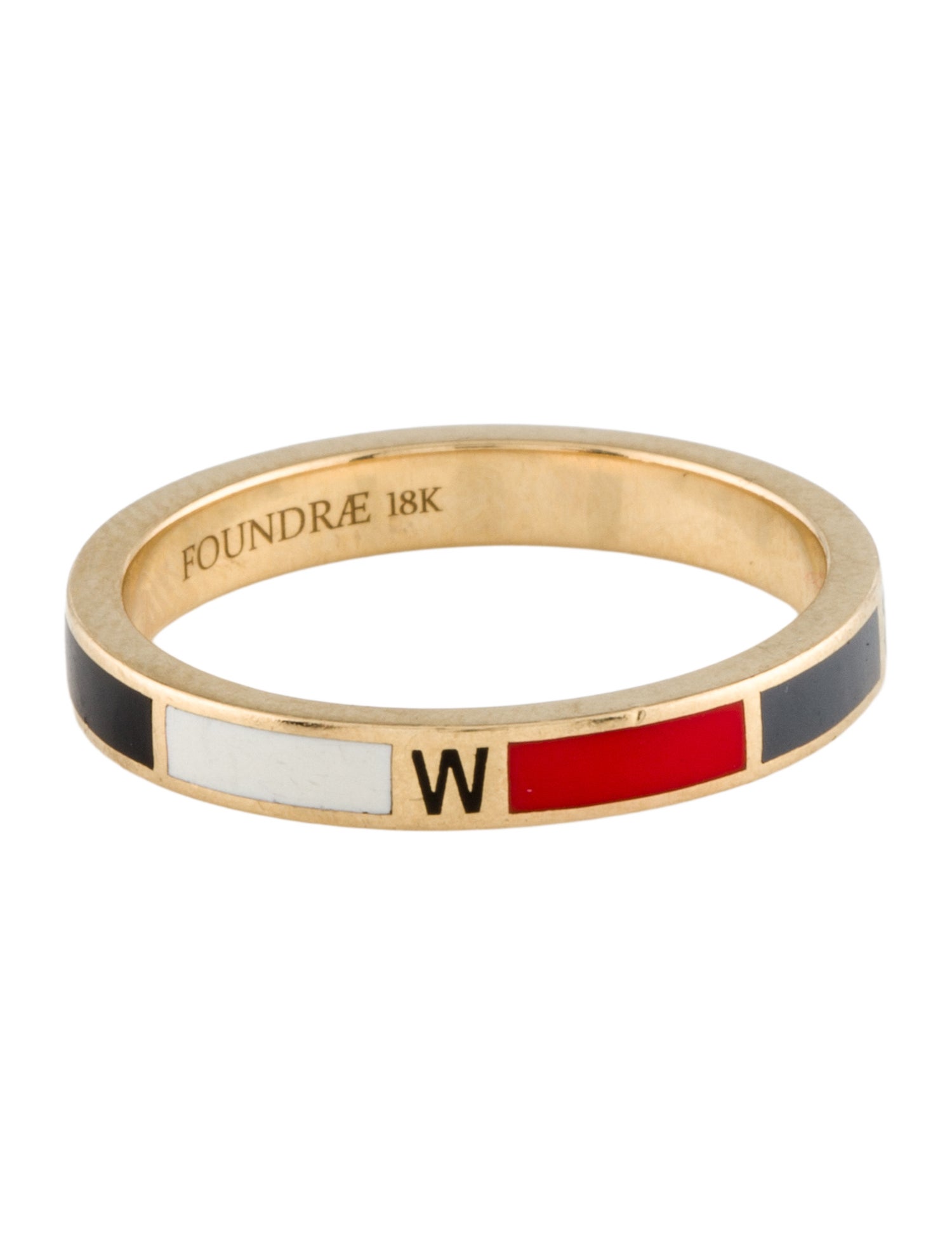 FoundRae 18K Enamel Internal Compass Ring