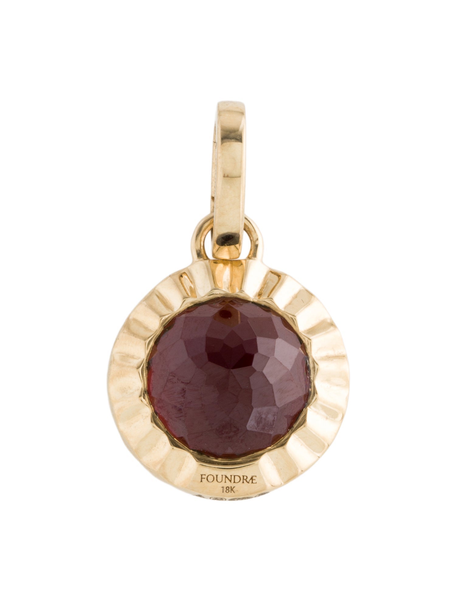 FoundRae 18K Garnet Internal Compass Pendant w/ Annex Link