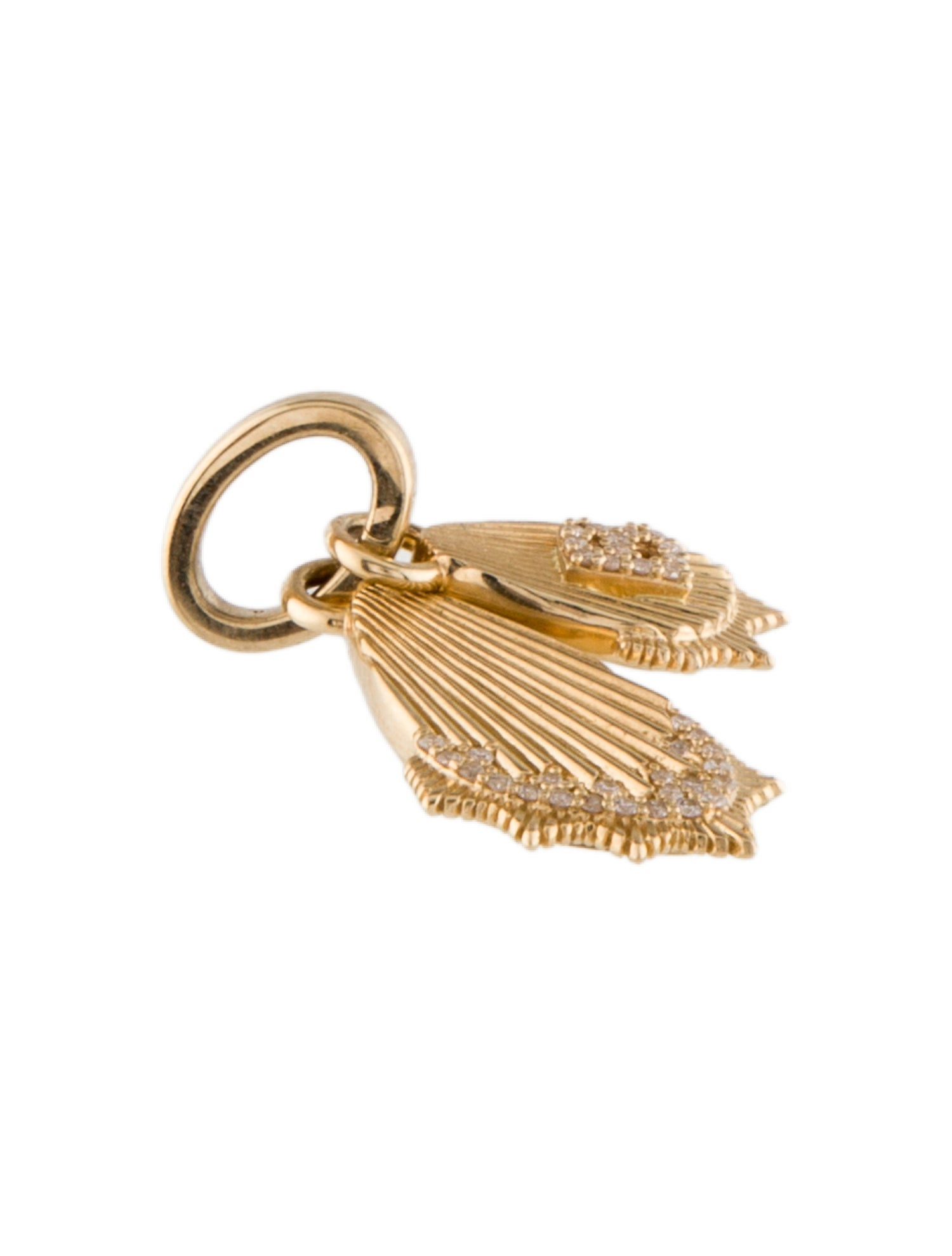 FoundRae 18K Diamond Letter Initial 'B' Butterfly Wings Miniature Medallion