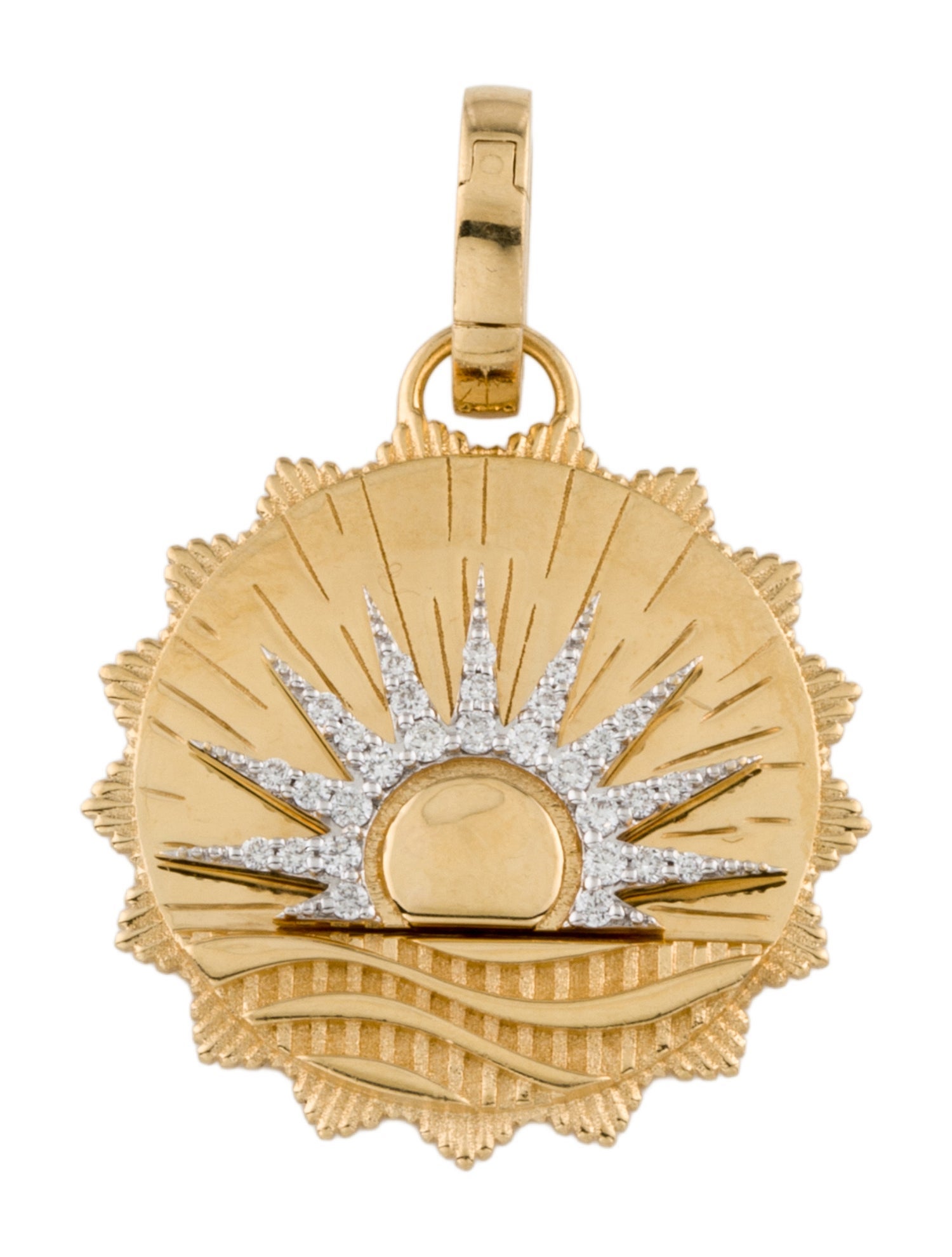 FoundRae 18K Diamond New Beginnings Internal Compass Medium Medallion w/ Annex Link