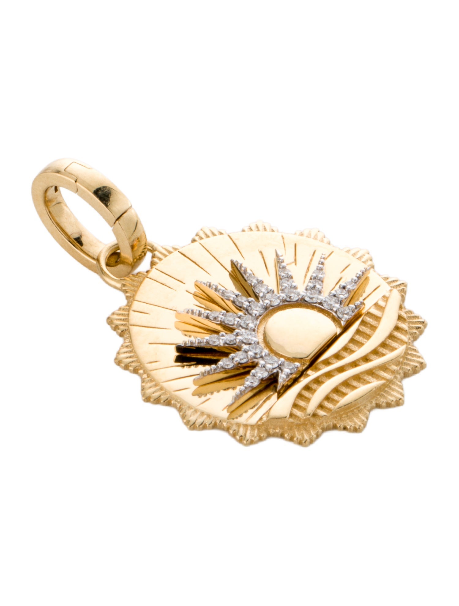 FoundRae 18K Diamond New Beginnings Internal Compass Medium Medallion w/ Annex Link