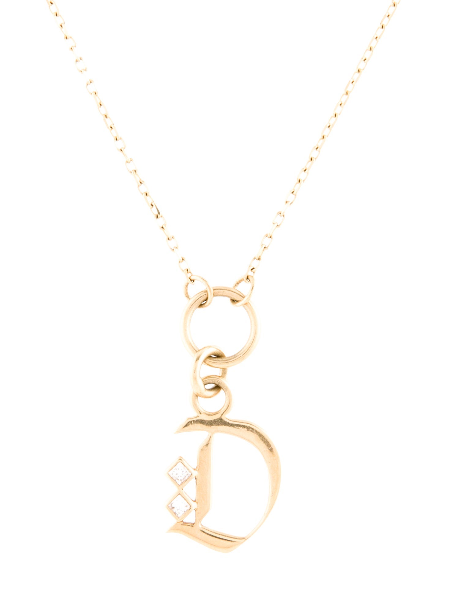 FoundRae 18K Diamond Initial 'D' Necklace