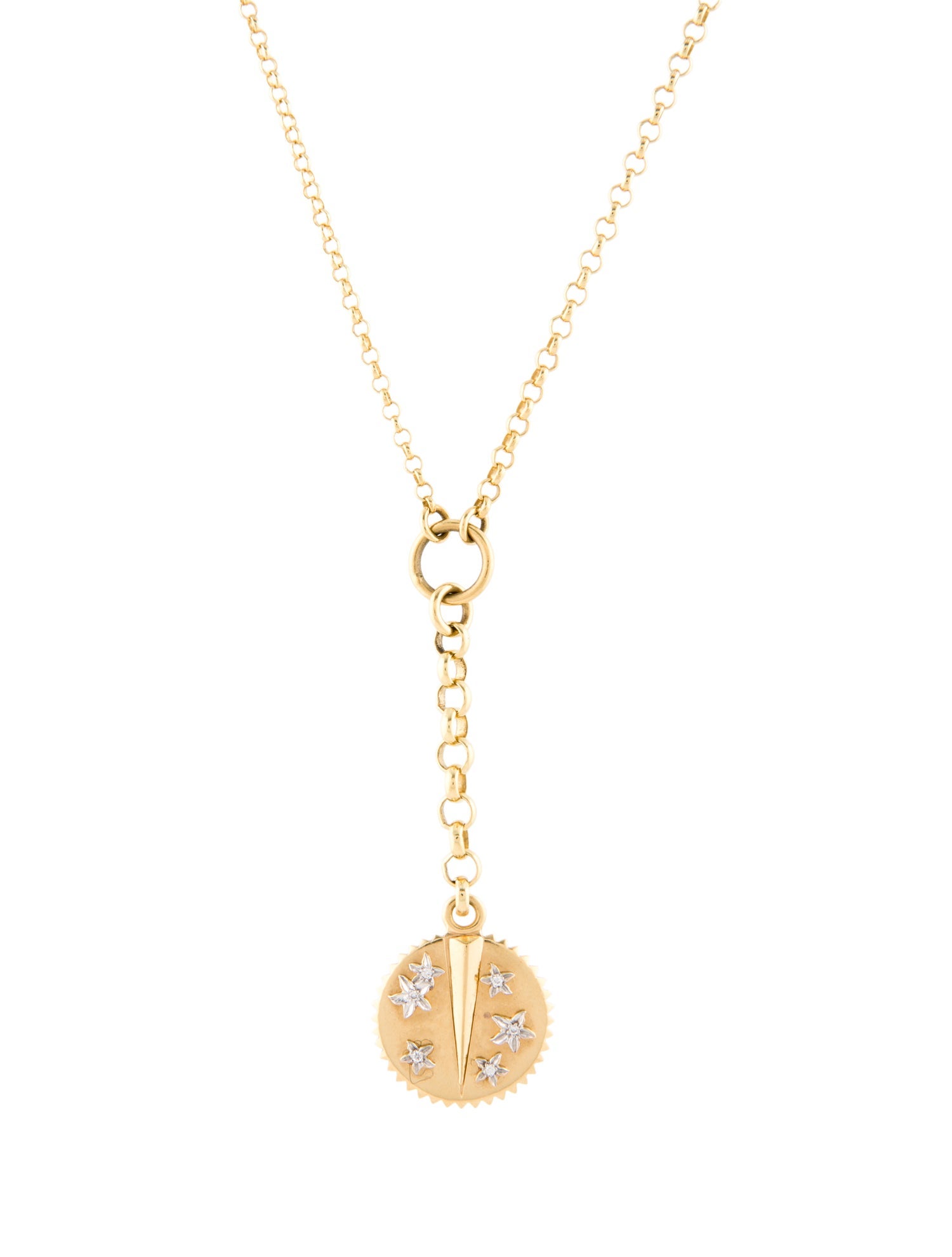 FoundRae 18K Diamond Mixed Belcher Extension Pendant Necklace