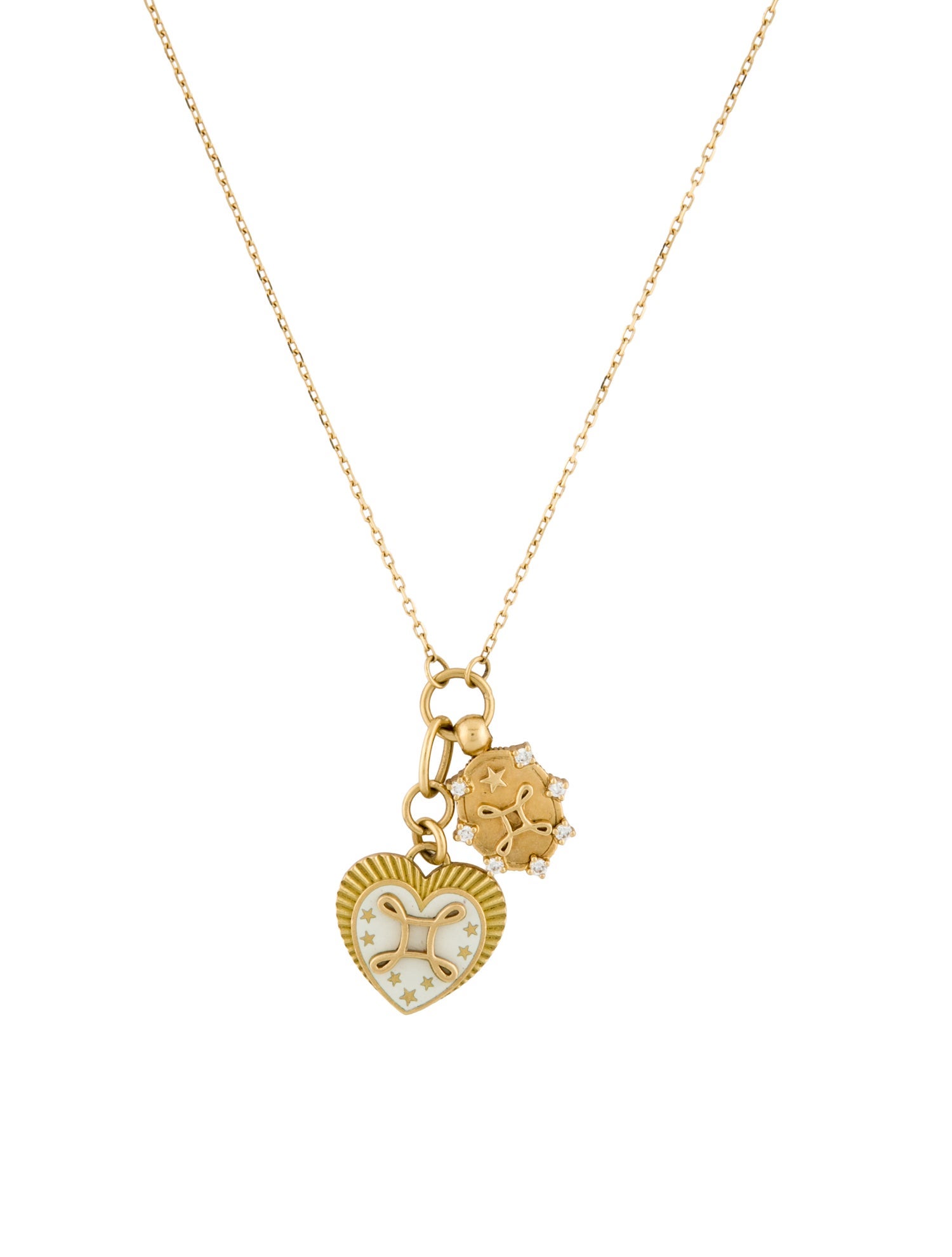 FoundRae 18K Diamond & Enamel True Love Pendant Necklace