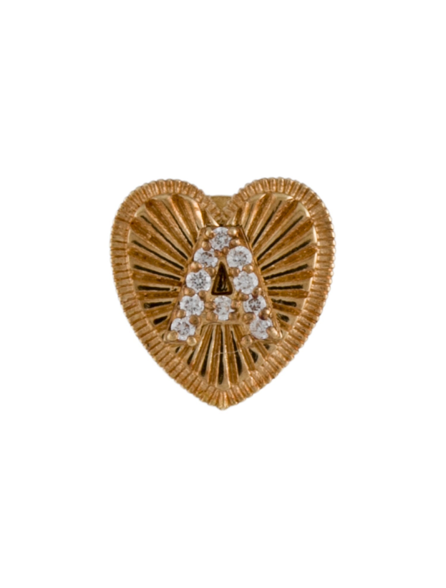 FoundRae 18K Diamond Mini Heart Single Ear Stud