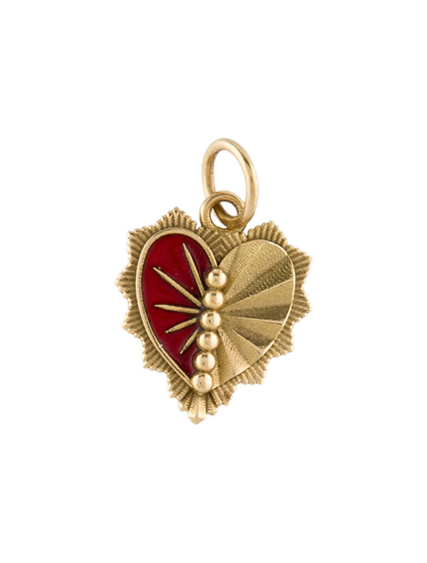 FoundRae 18K & Ceramic True Love Reflection Heart Miniature Medallion