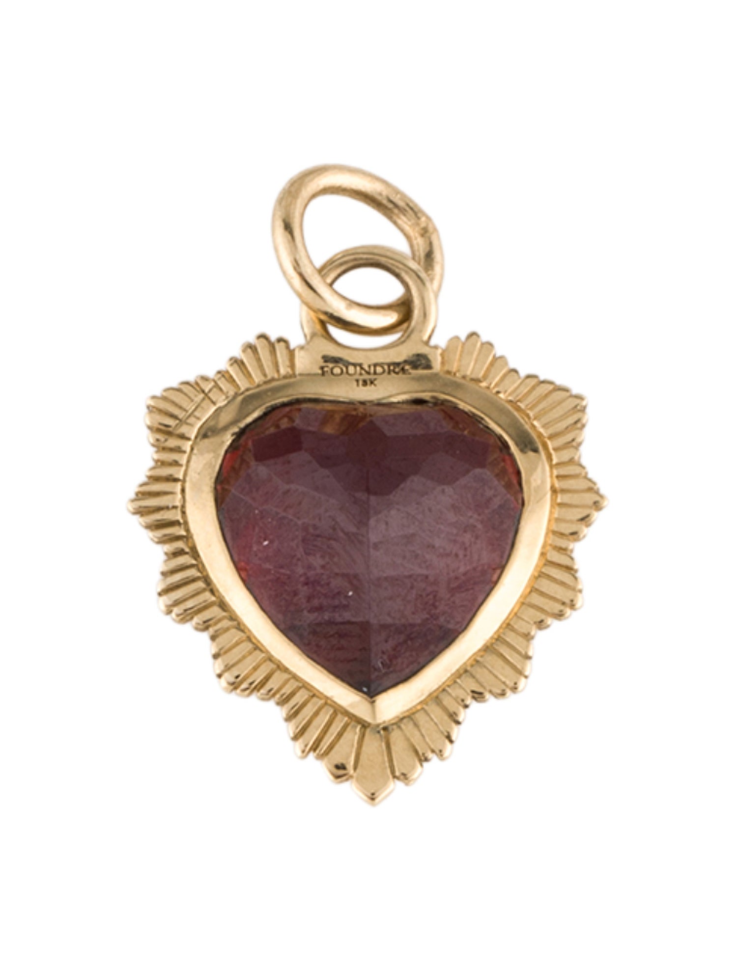 FoundRae 18K Garnet Heart Love Medallion