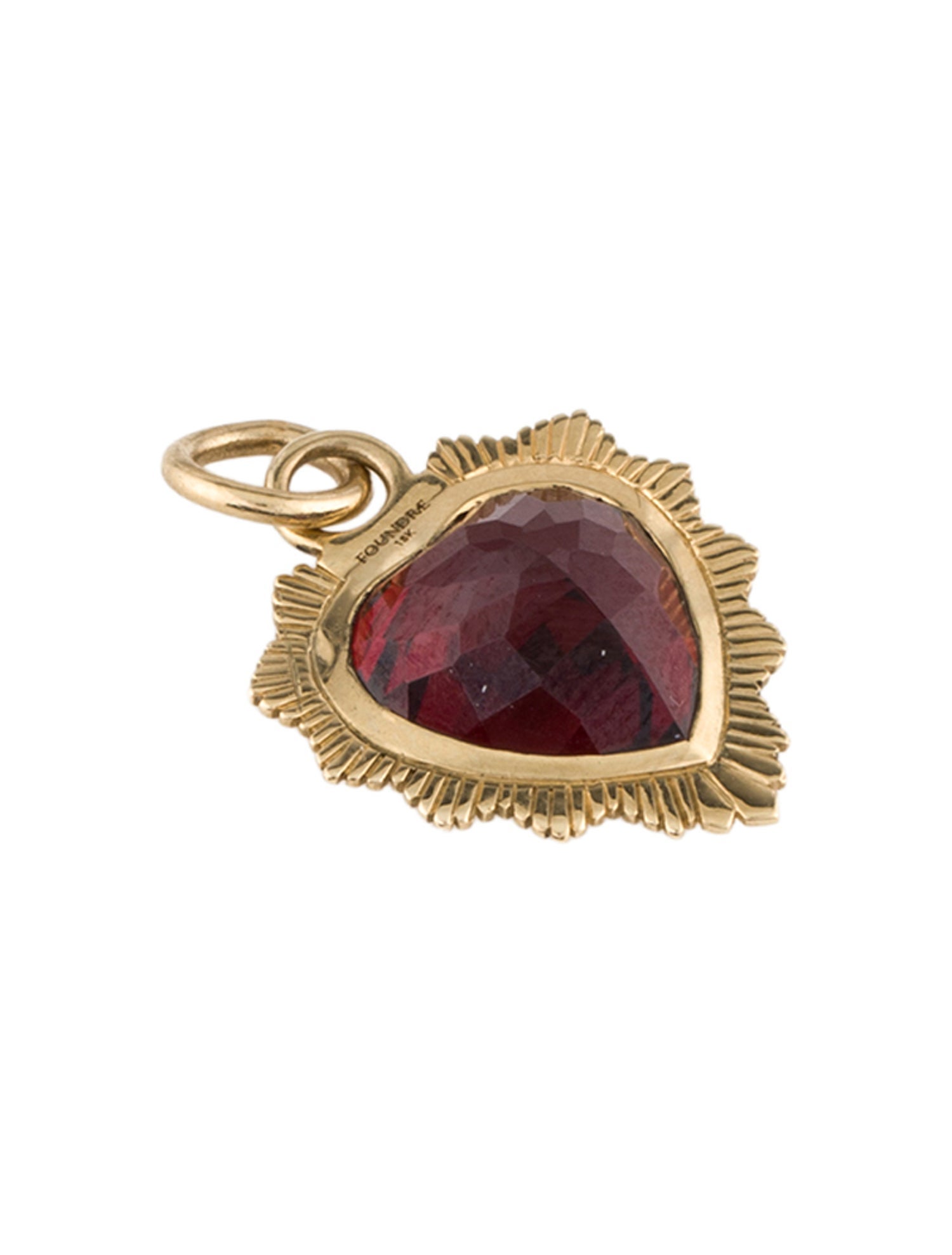 FoundRae 18K Garnet Heart Love Medallion