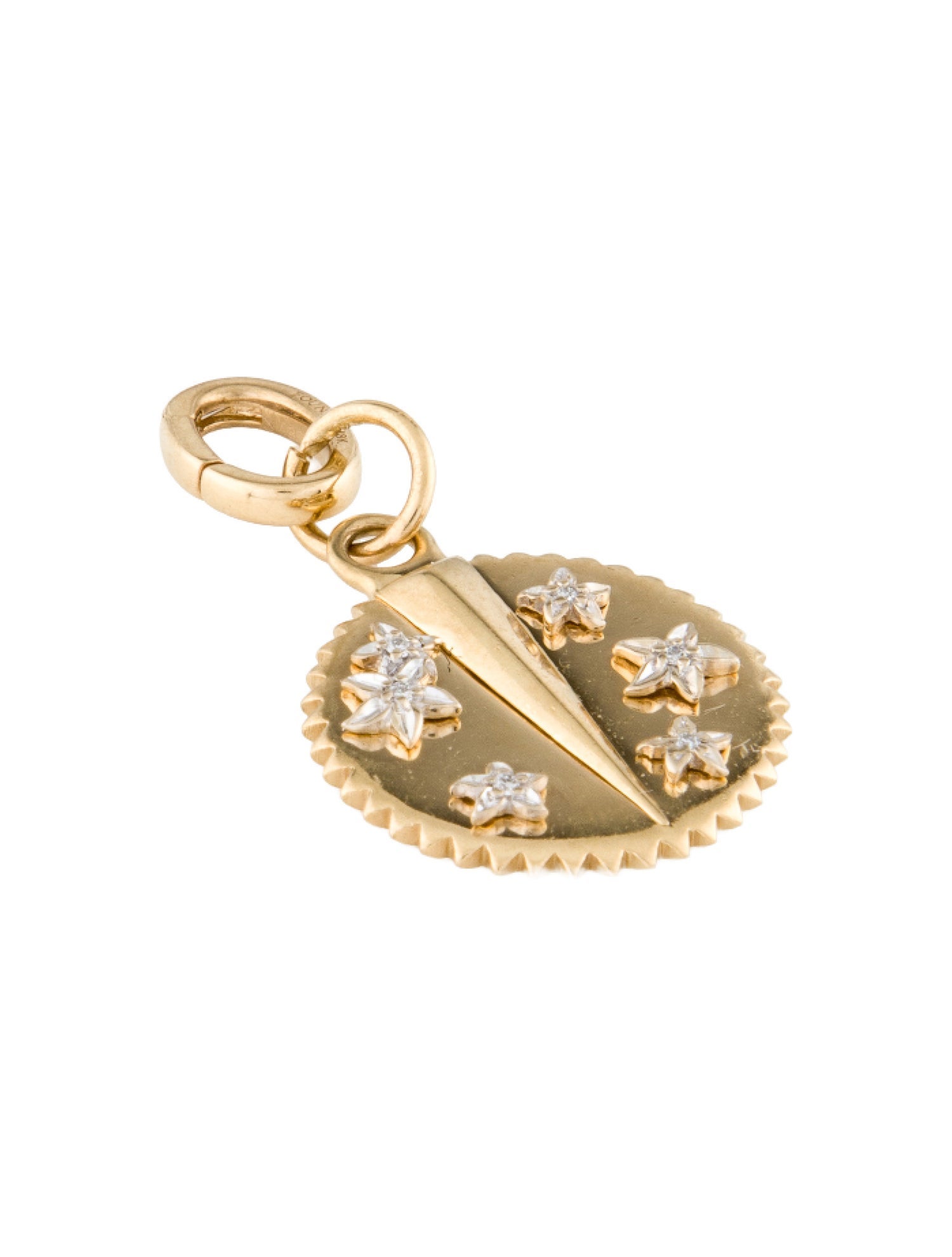FoundRae 18K Diamond Baby Resilience Charm Pendant w/ Annex Link