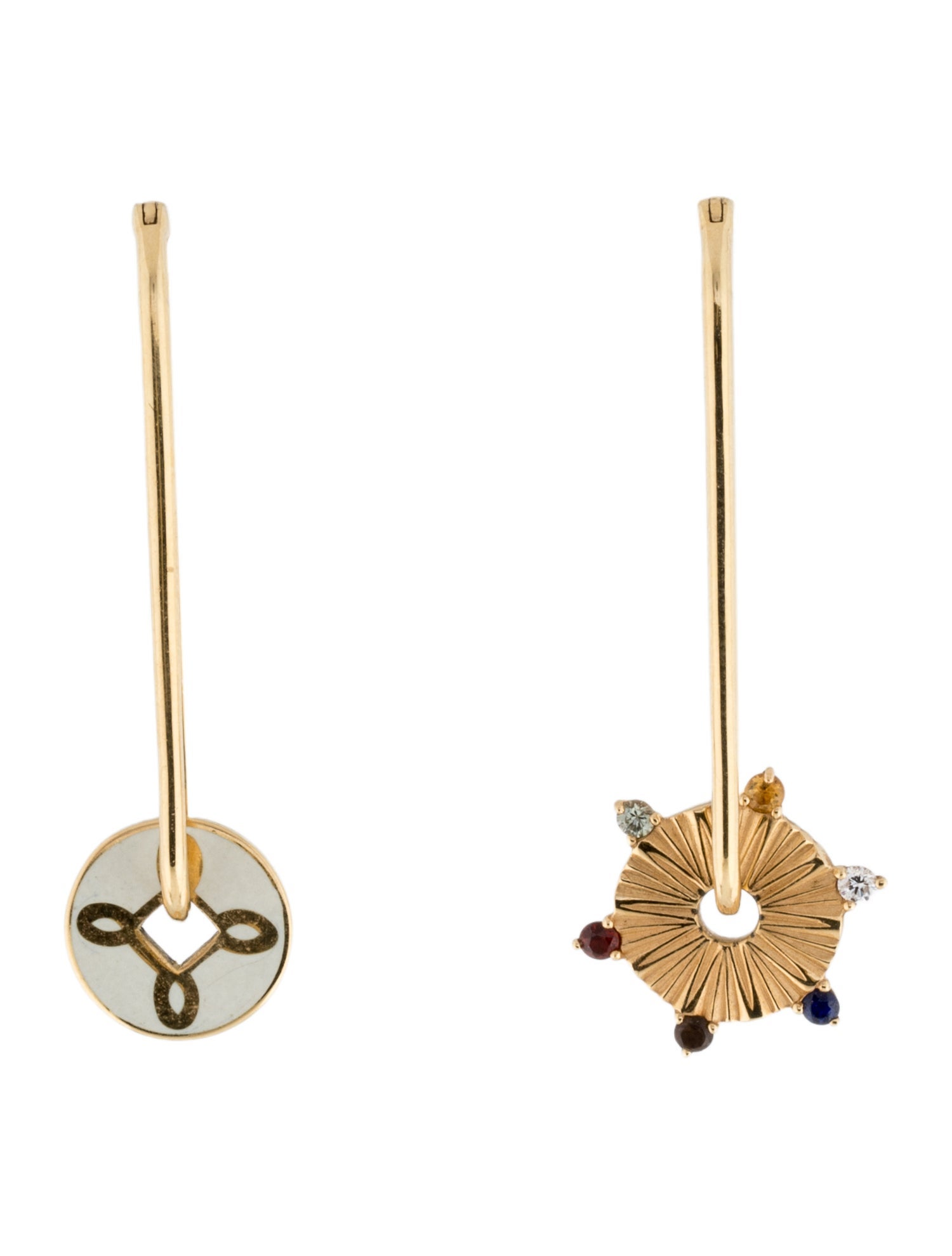 FoundRae 18K Multistone Fob Drop Earrings