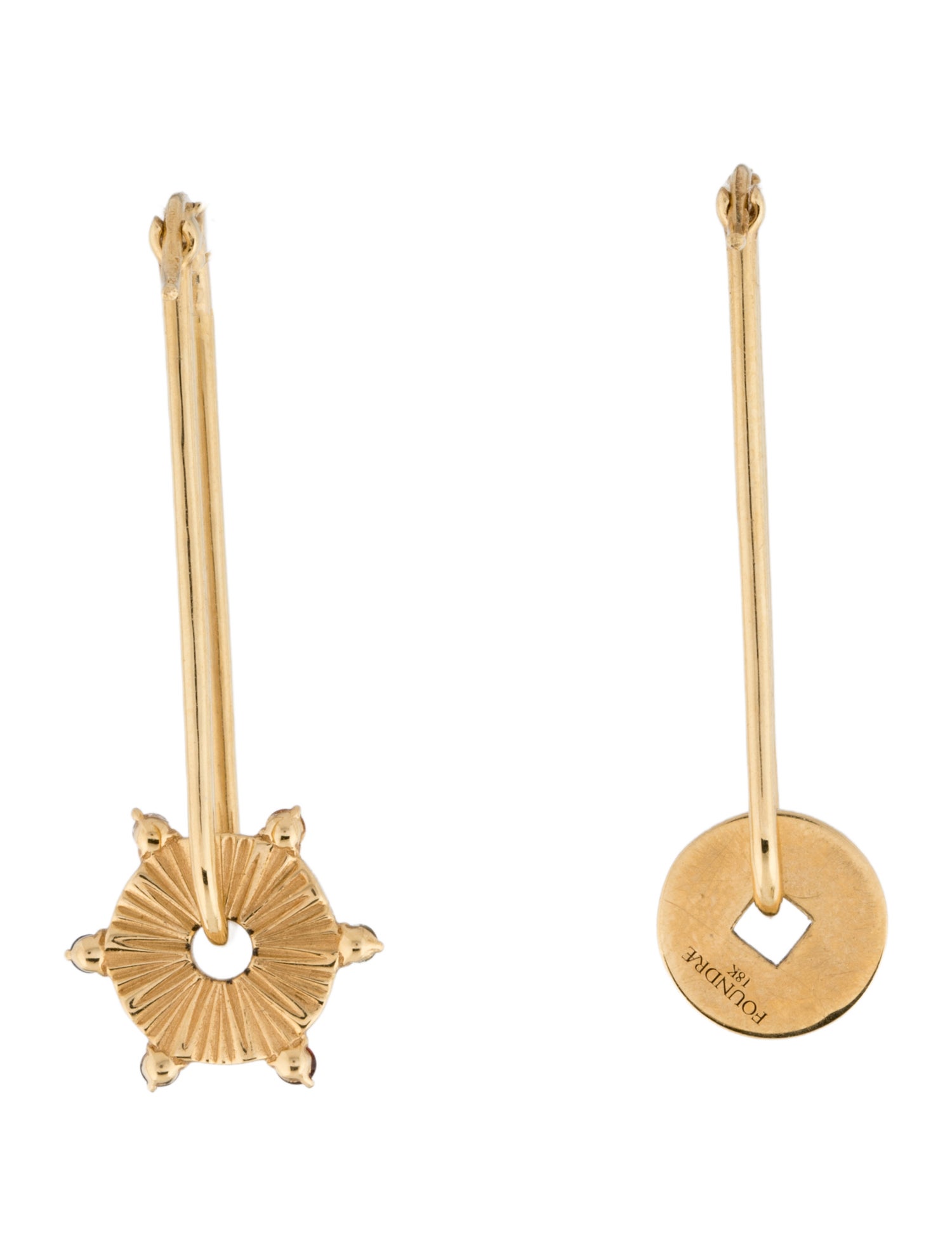 FoundRae 18K Multistone Fob Drop Earrings