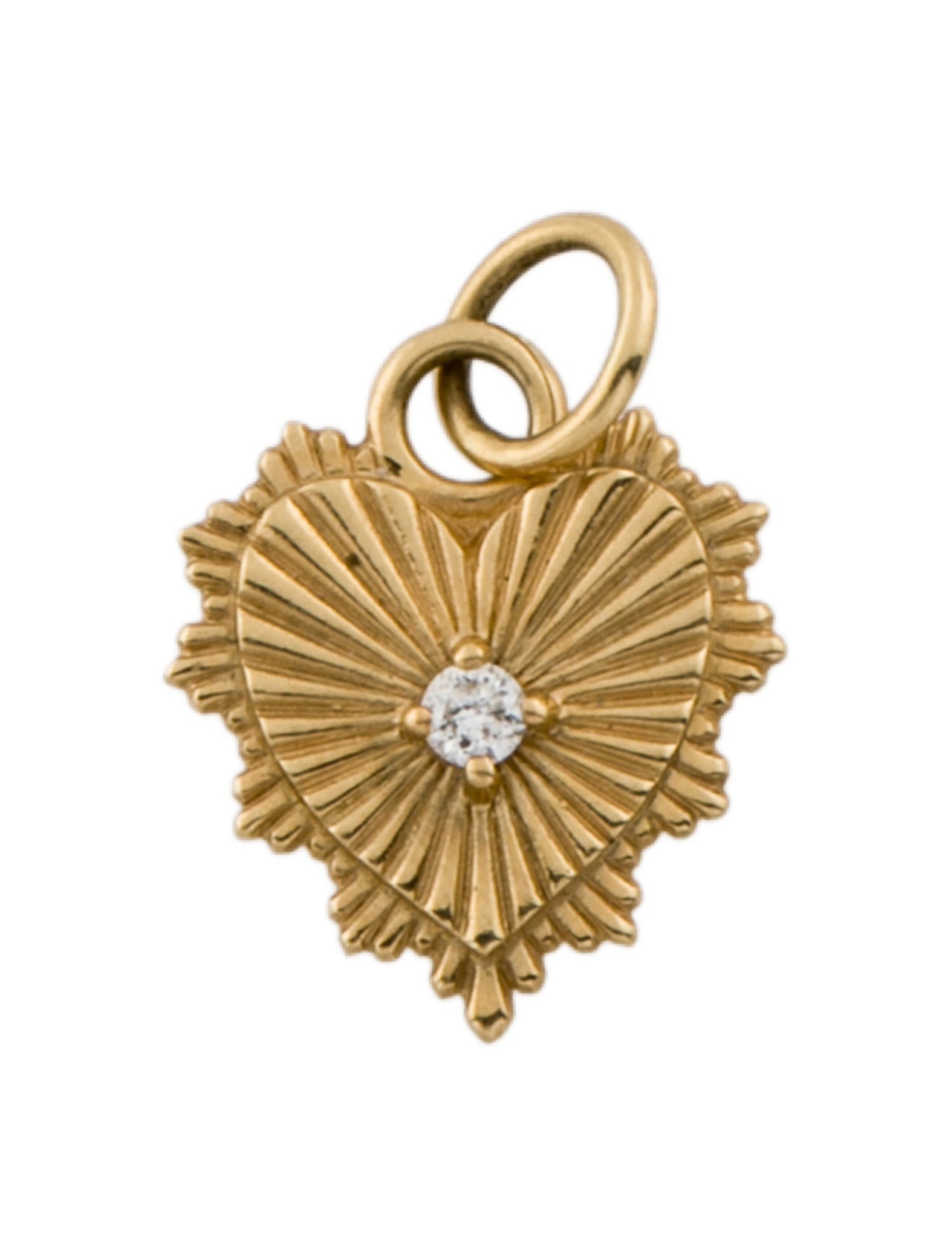 FoundRae 18K Diamond Heart Love Token Miniature Medallion