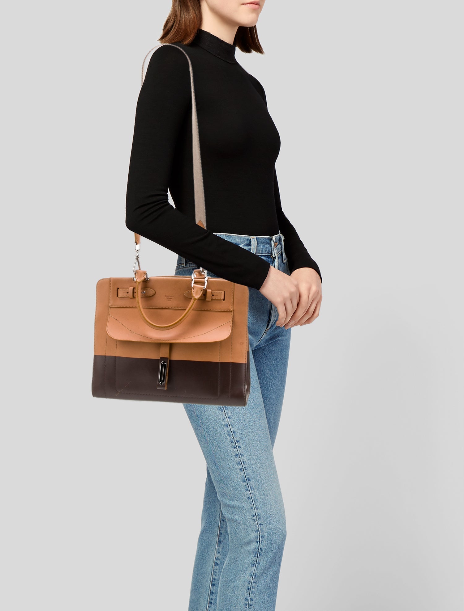 Fontana Milano 1915 Leather Top Handle Bag