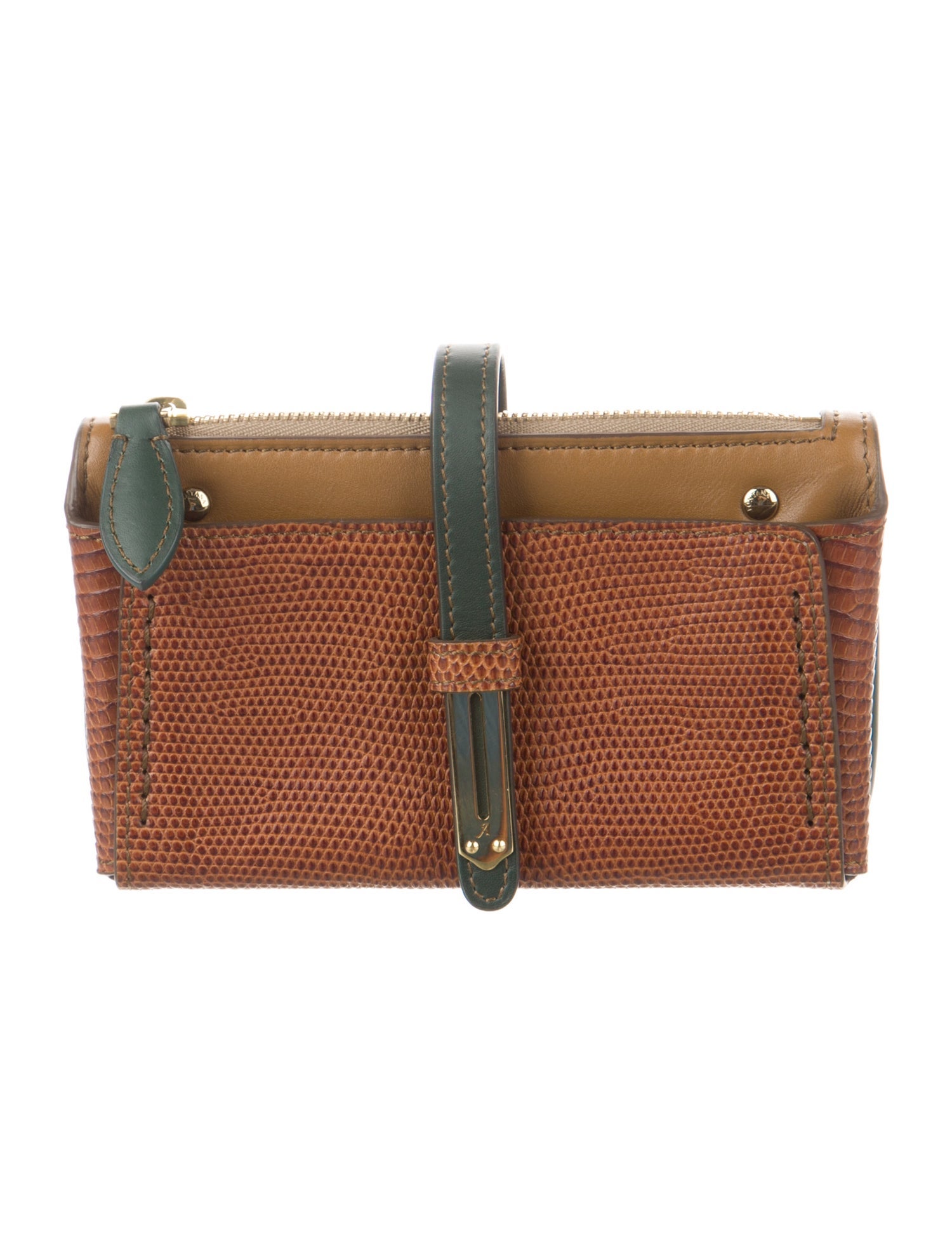 Fontana Milano 1915 Embossed Leather Colorblock Pattern French Purse