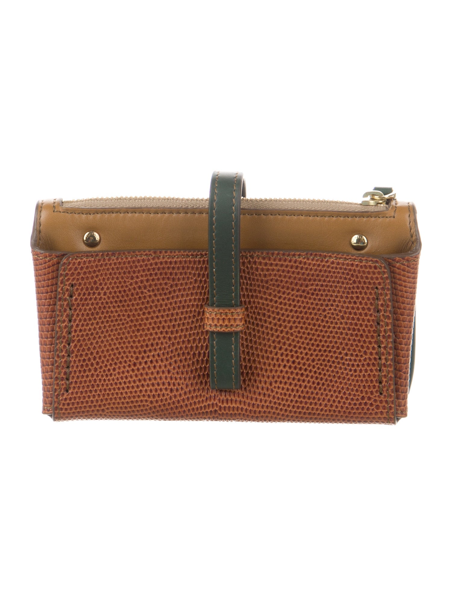 Fontana Milano 1915 Embossed Leather Colorblock Pattern French Purse