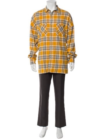 Fear Of God Casual Shirts Fourth Collection Plaid Flannel Print Shirt L