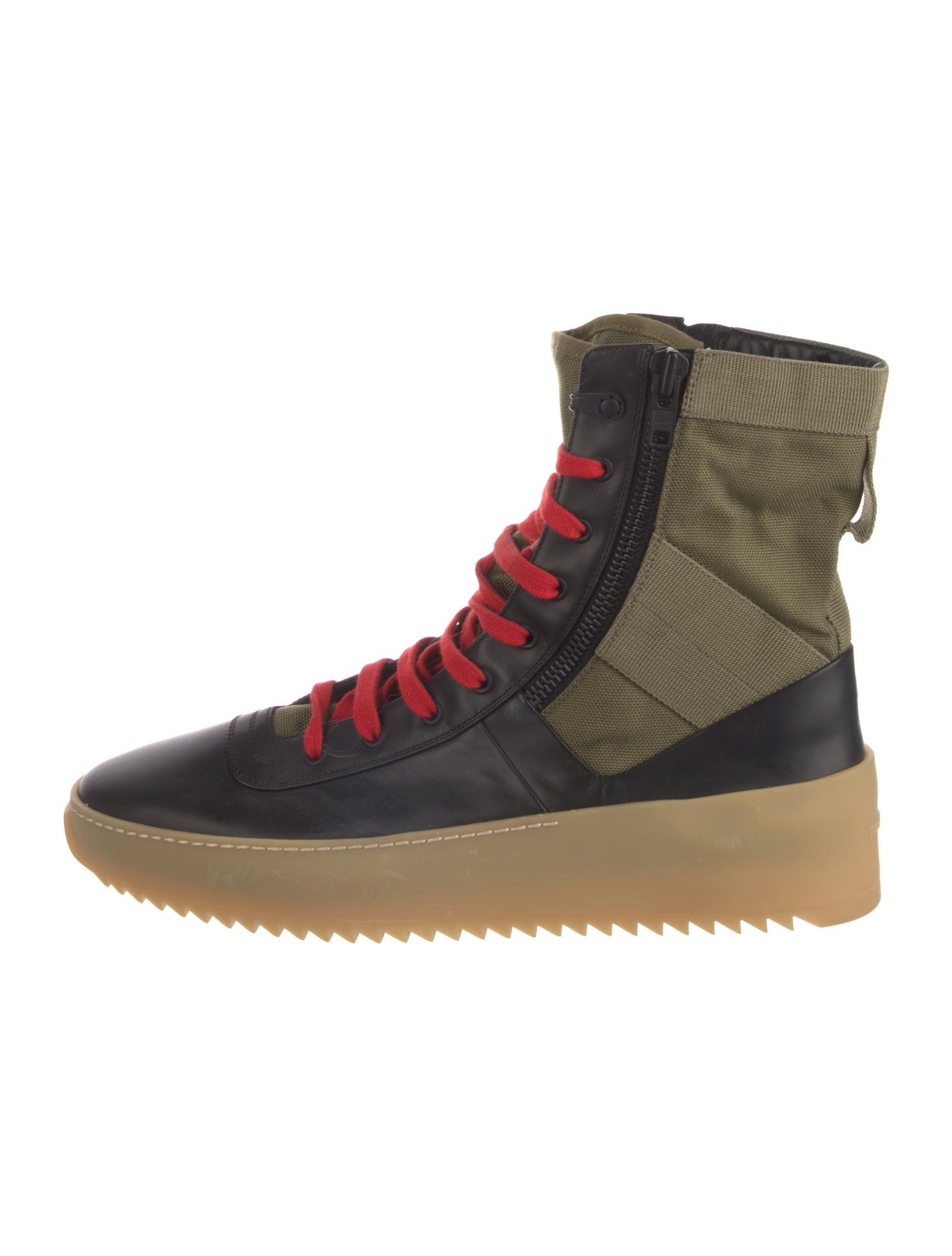 Fear Of God Canvas Colorblock Pattern Lace-Up Boots