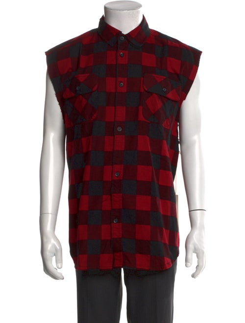 FOG Fear Of God Plaid Print Sleeveless Shirt