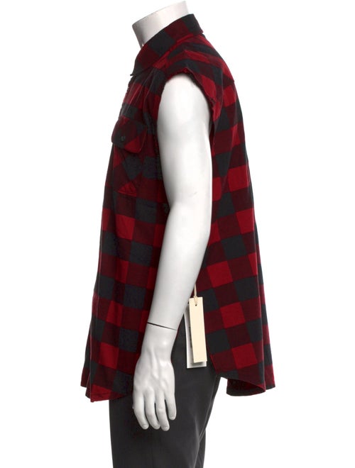 FOG Fear Of God Plaid Print Sleeveless Shirt