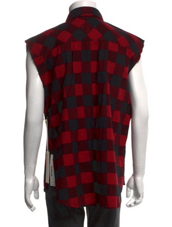 FOG Fear Of God Plaid Print Sleeveless Shirt