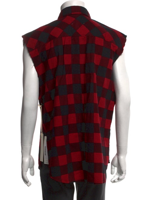 FOG Fear Of God Plaid Print Sleeveless Shirt