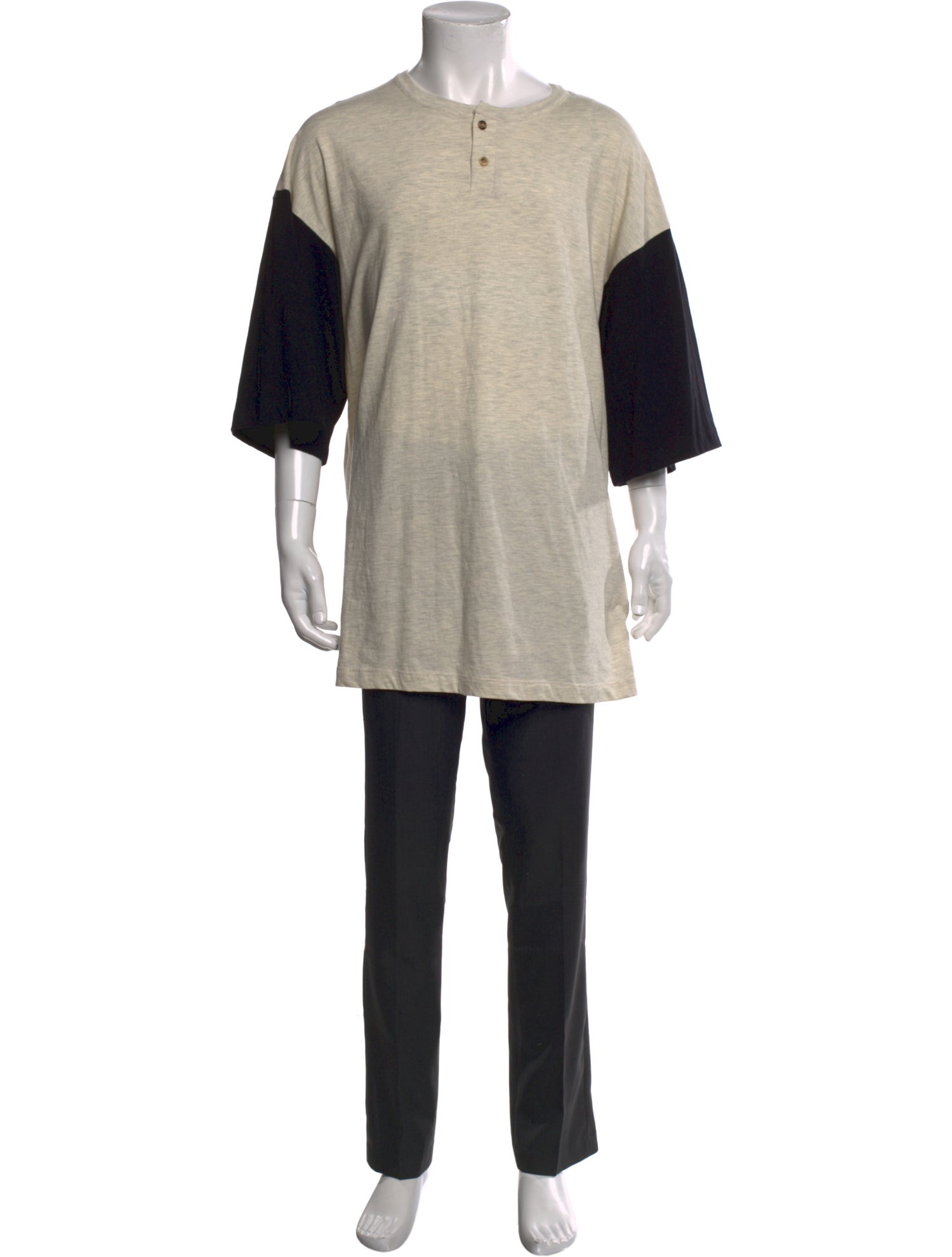 Fear Of God Colorblock Pattern Crew Neck Henley w/ Tags