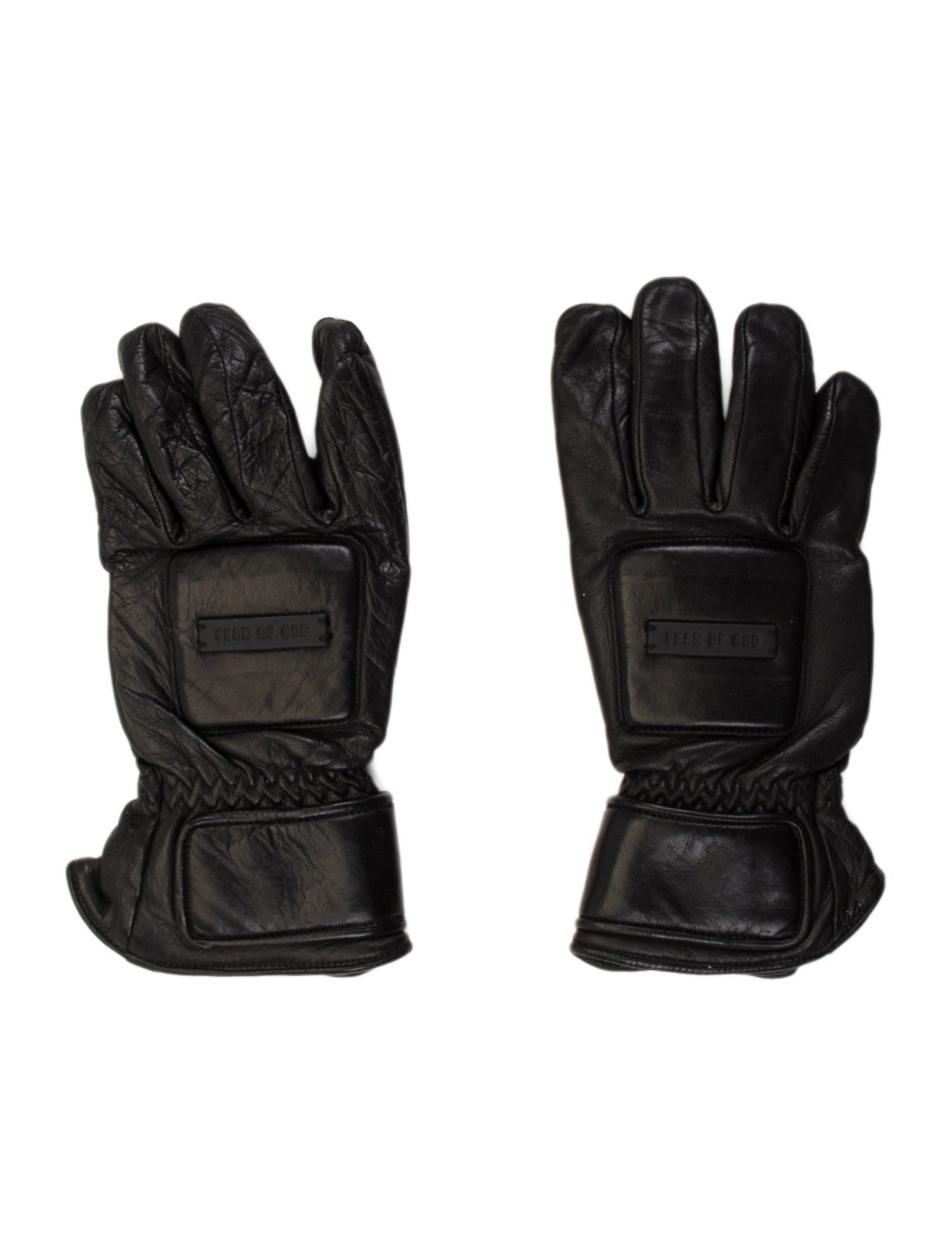 Fear Of God Black winter gloves with velcro closure