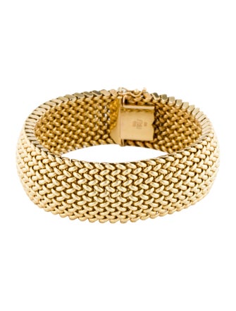 Bracelet 14K Wide Interlocking Mesh Bracelet