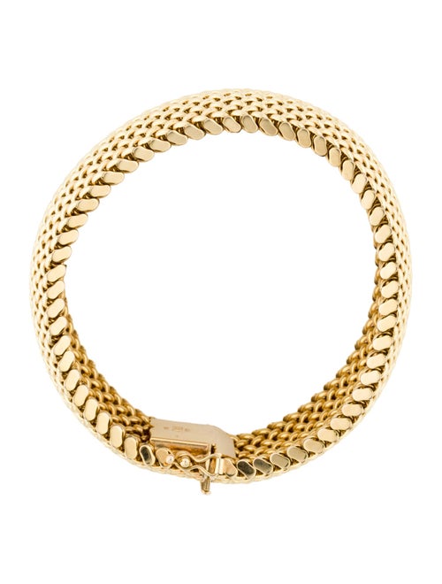 Bracelet 14K Wide Interlocking Mesh Bracelet