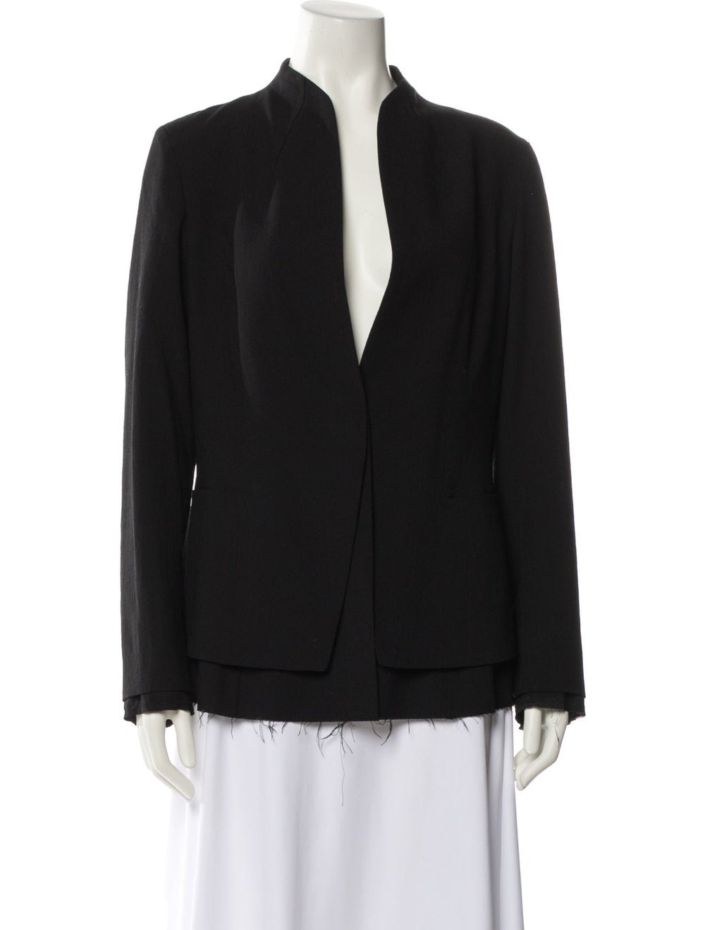 Forme d'Expression Virgin Wool Jacket Blue Collar… - image 1