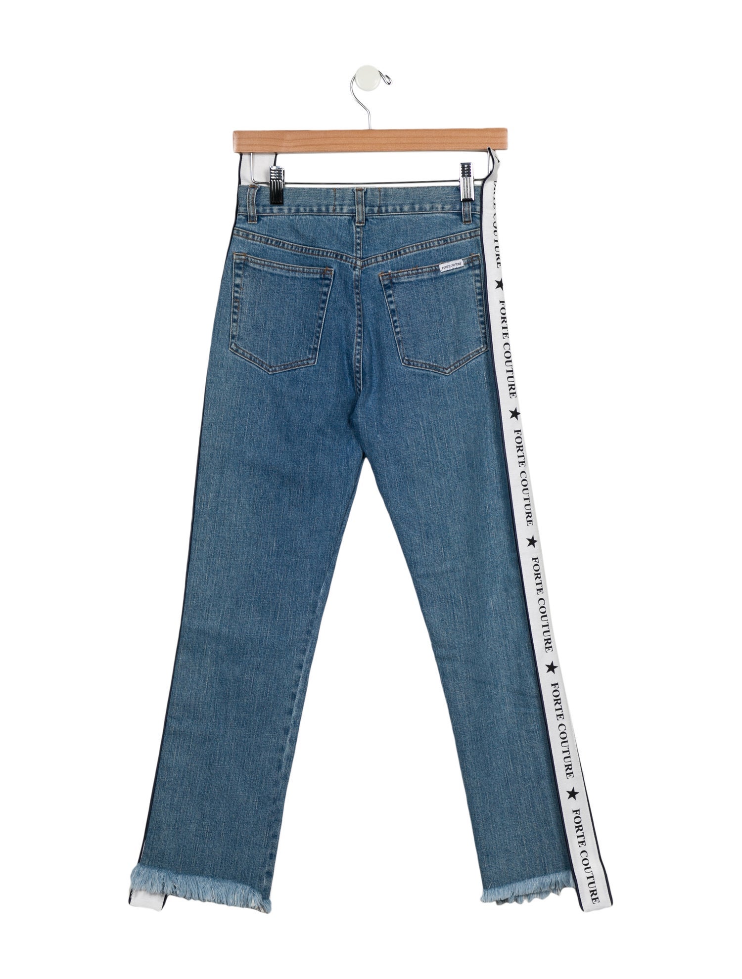 Forte Couture Mid-Rise Straight Leg Jeans - Blue, 10.75\